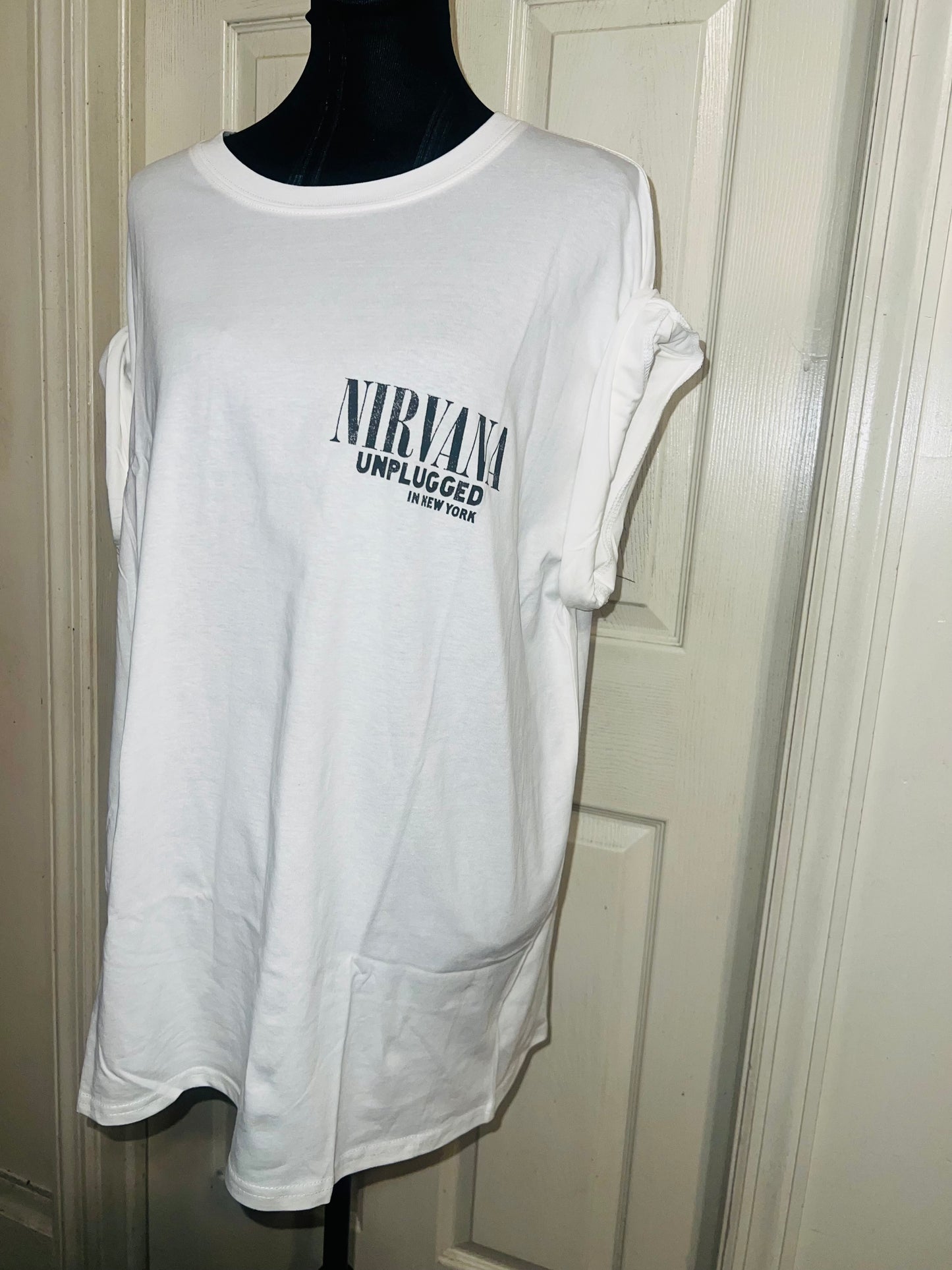 Nirvana Double Sided Oversized Distressed Tee