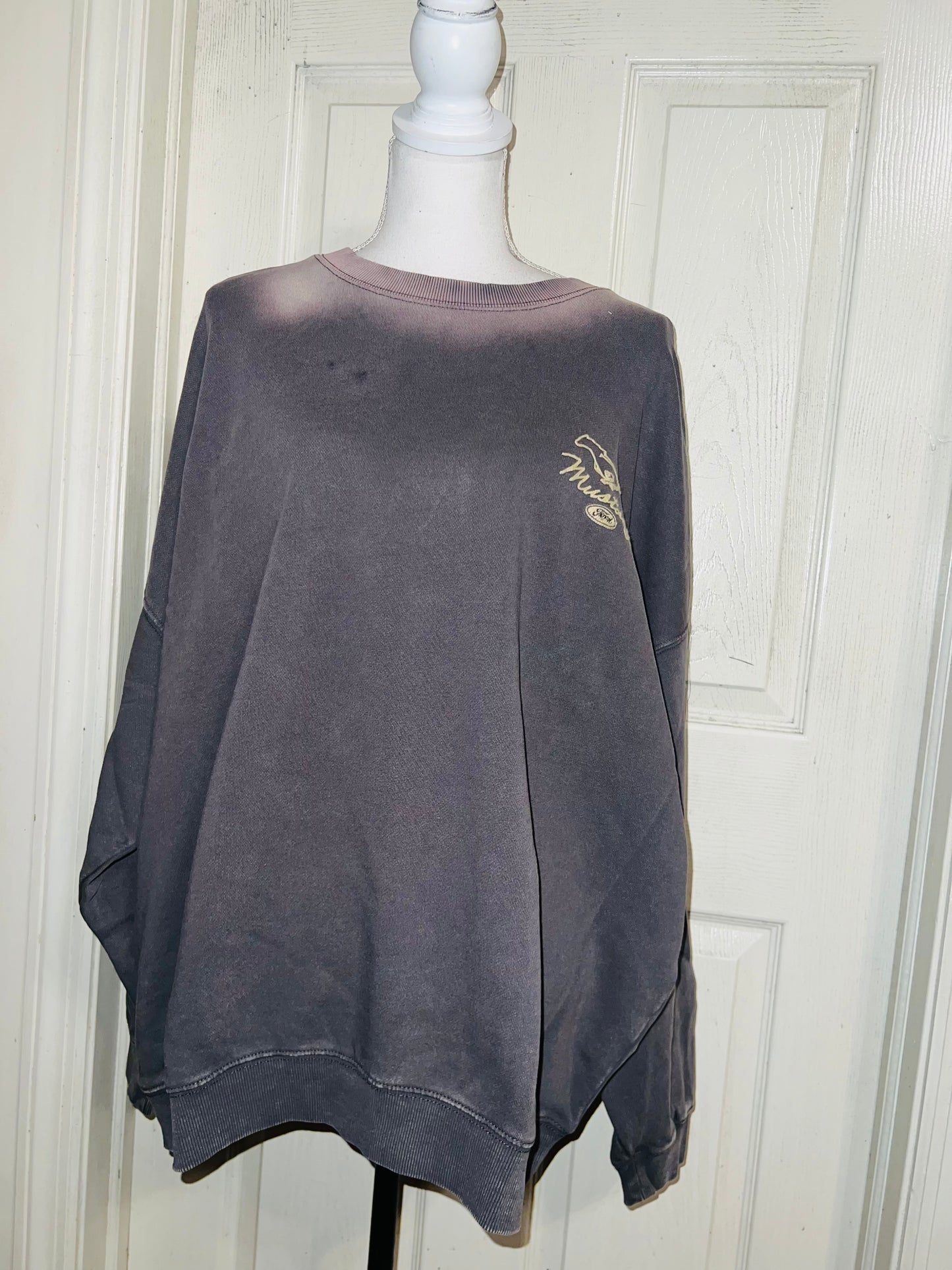 Ford Mustang Double Sided Oversized Distressed Sweatshirt