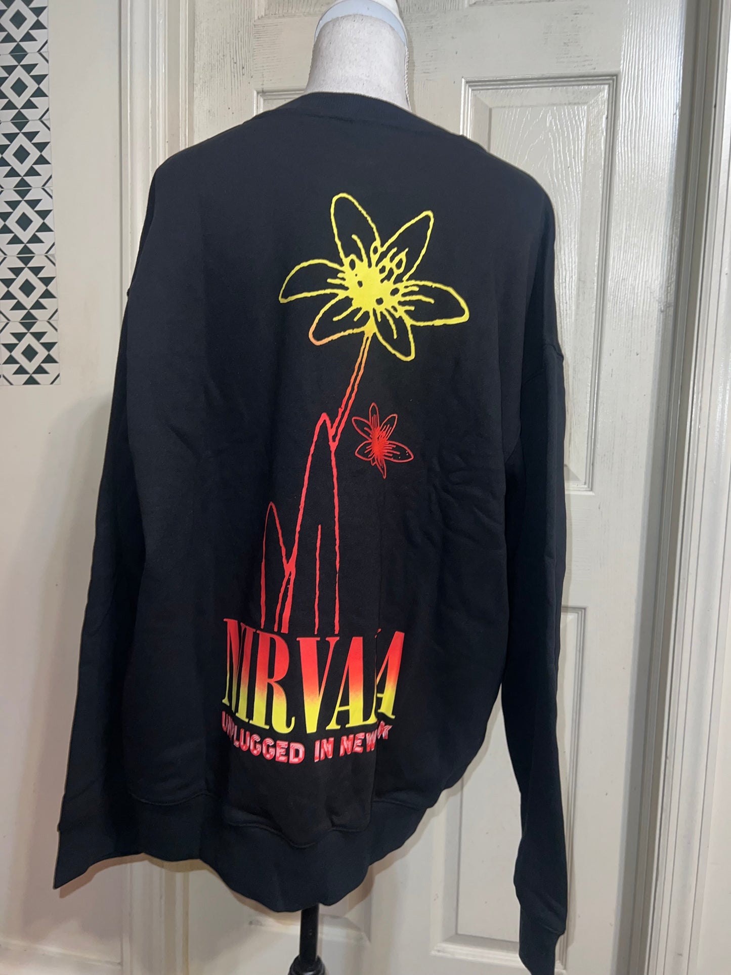 Nirvana Double Sided Oversized Distressed Tee