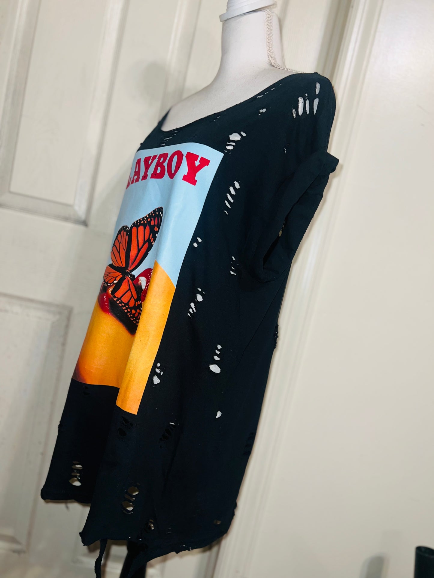 Playboy Oversized Distressed Tee