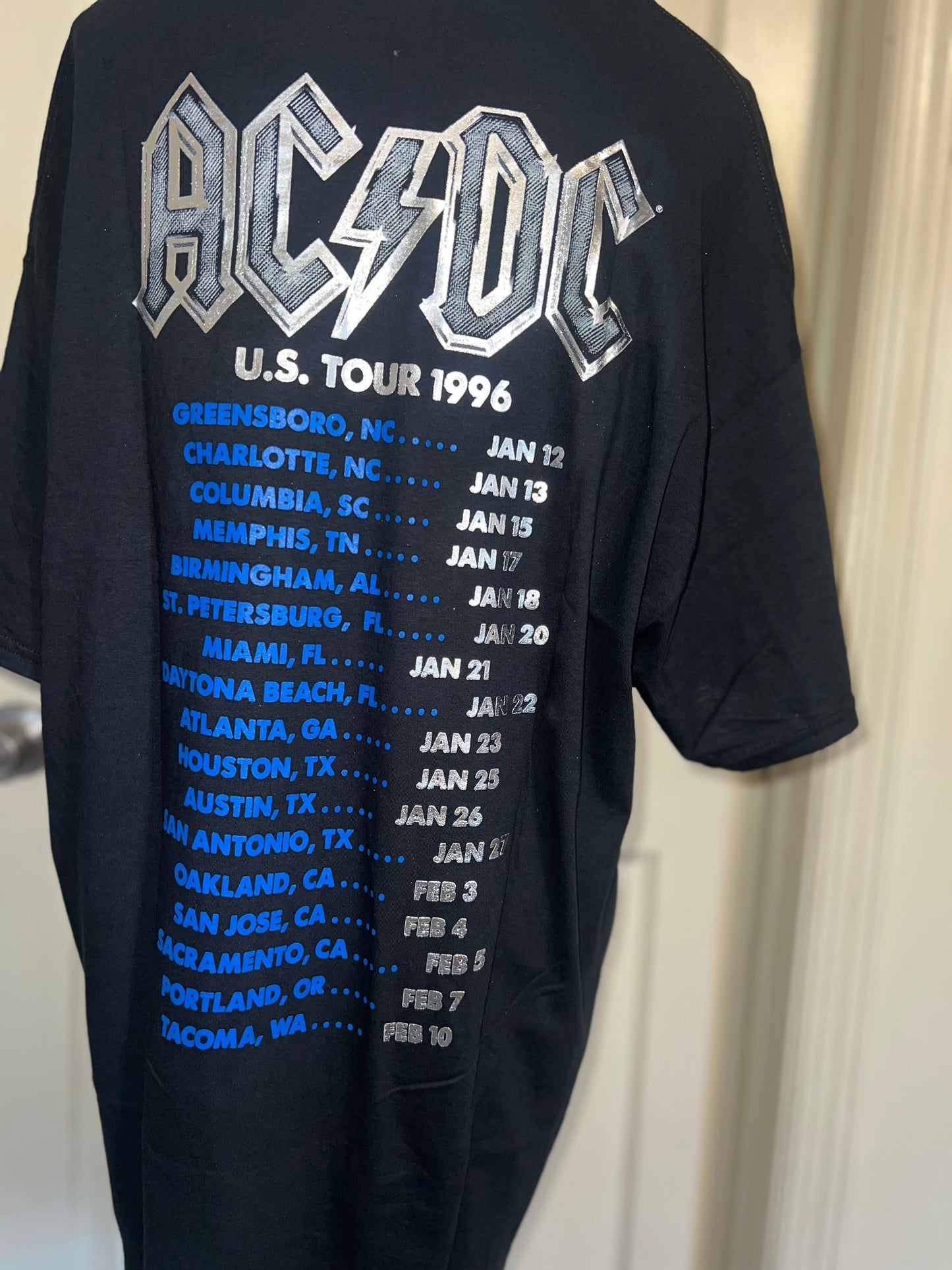 AC/DC Double Sided Oversized Distressed Tee