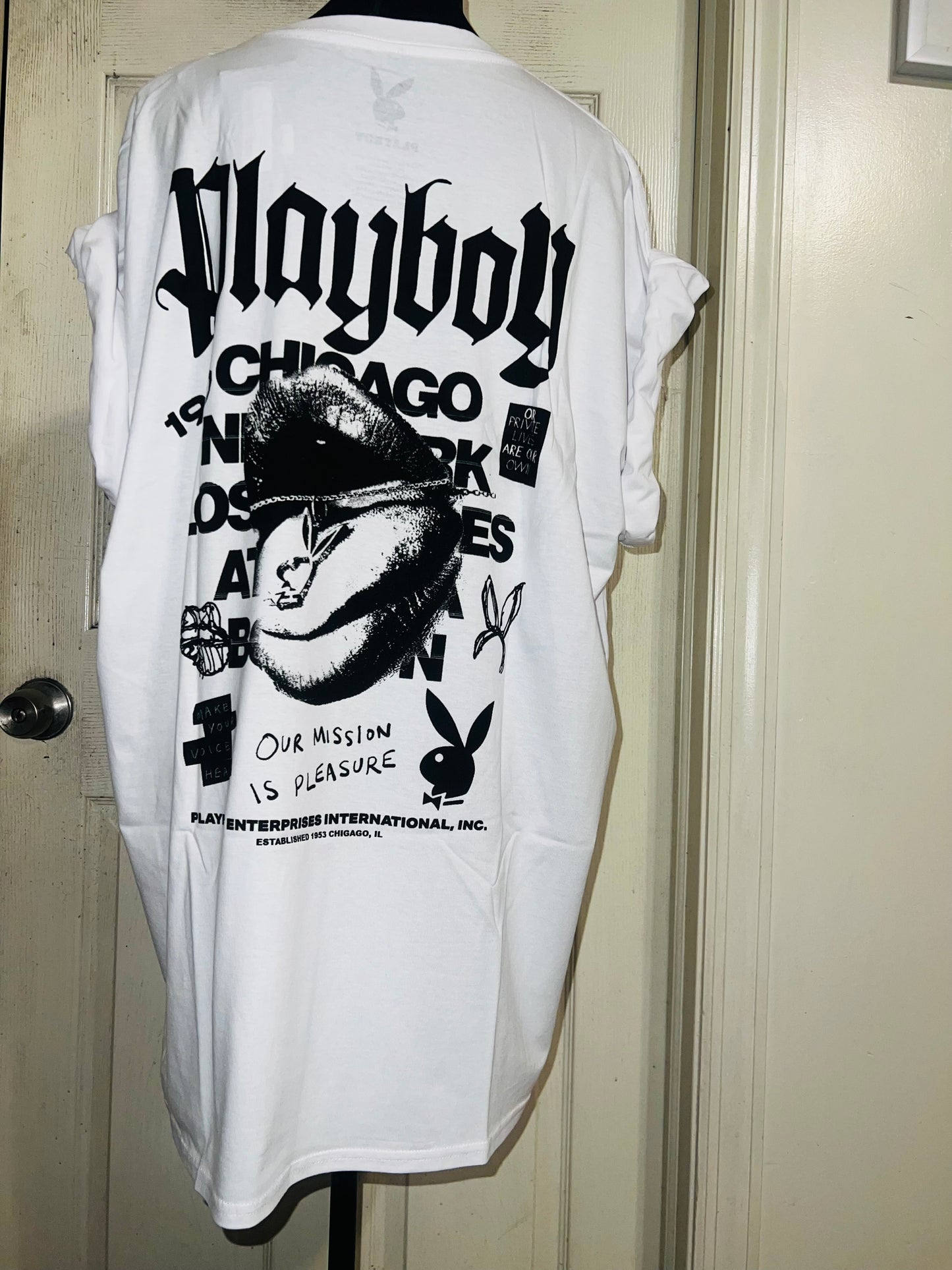 Playboy Double Sided Oversized Distressed Tee