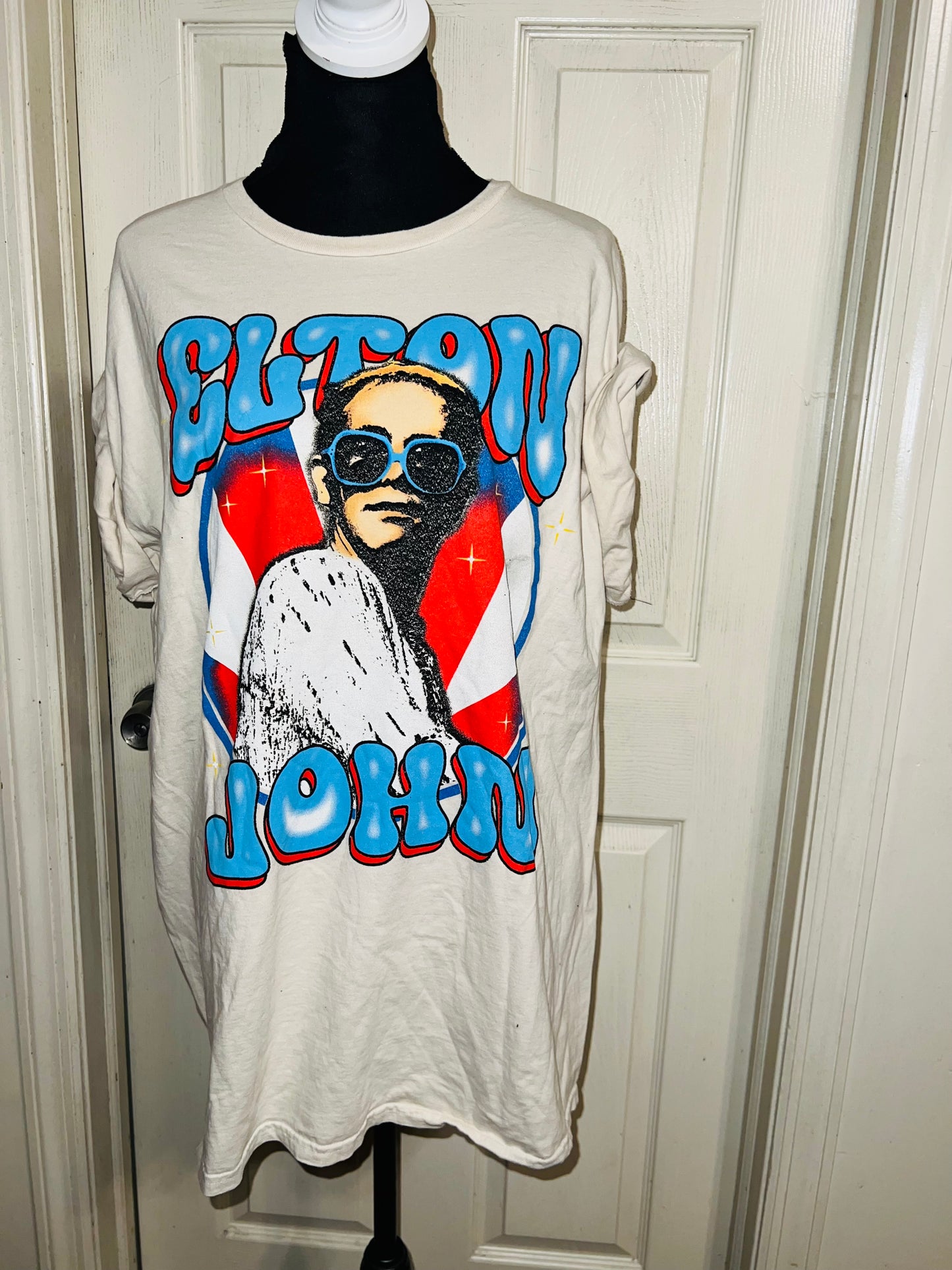 Elton John Oversized Distressed Tee