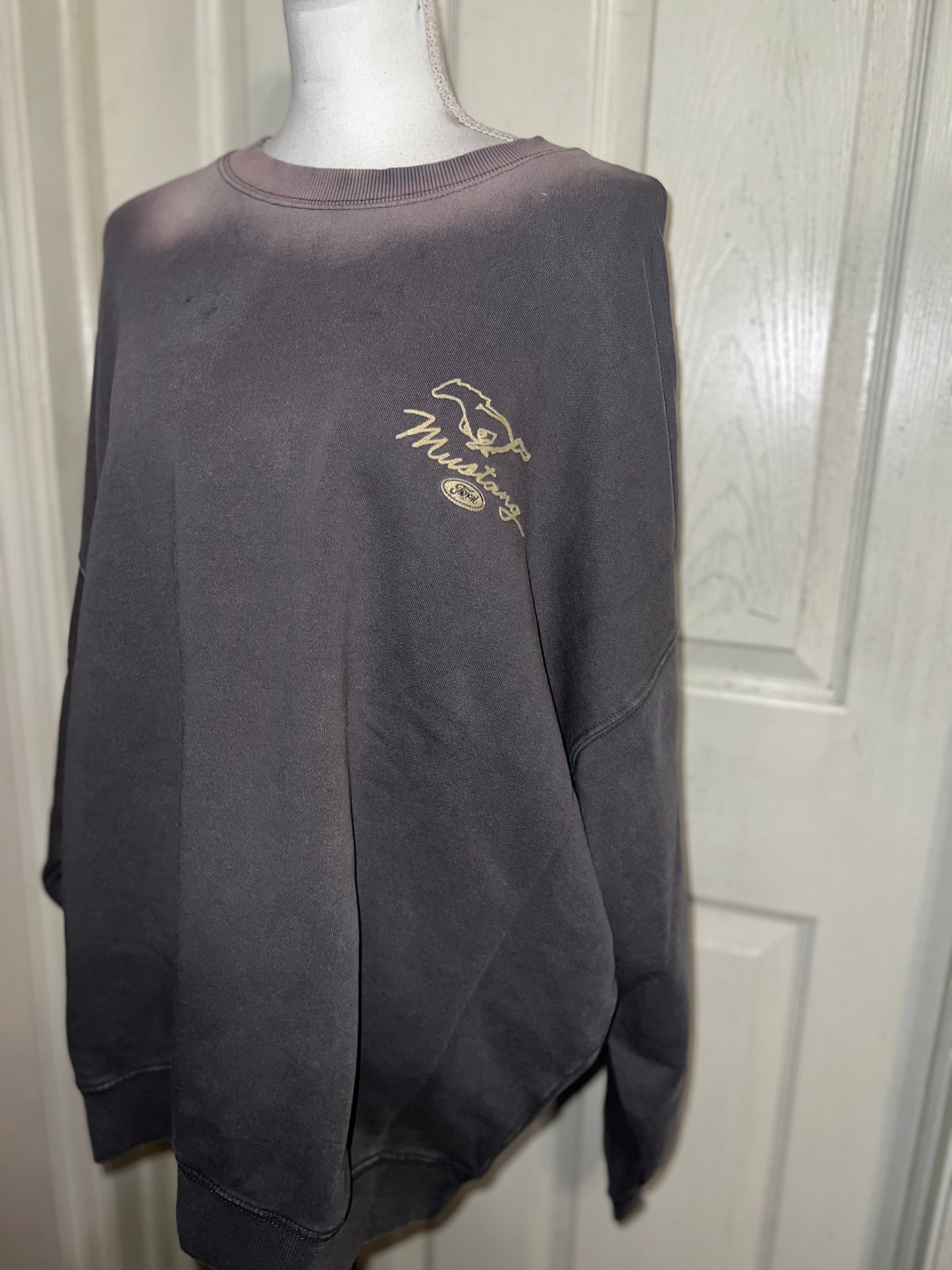 Ford Mustang Double Sided Oversized Distressed Sweatshirt