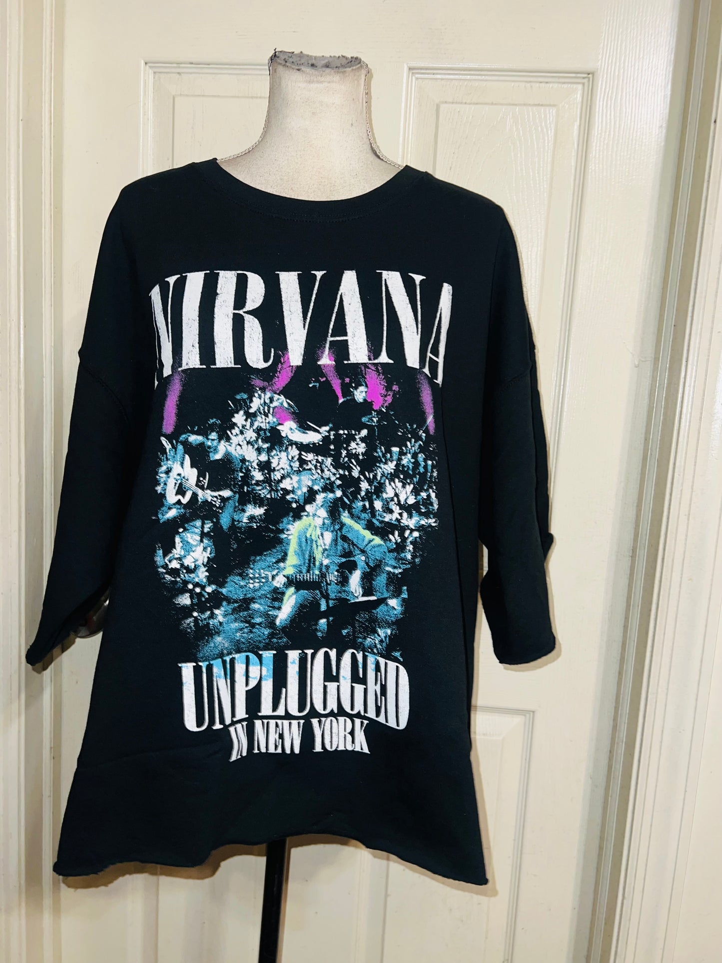 Nirvana Oversized Distressed Sweatshirt Tee
