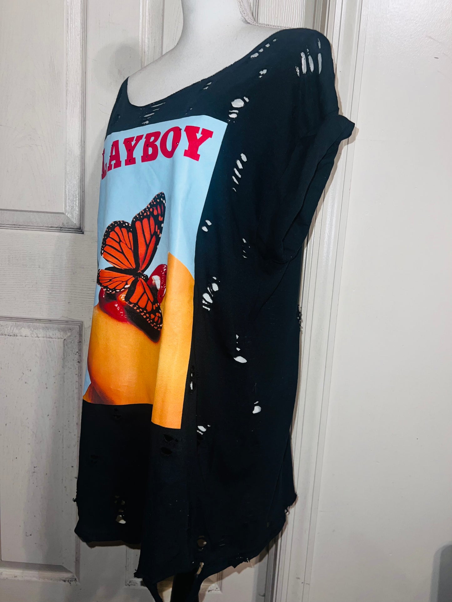 Playboy Oversized Distressed Tee