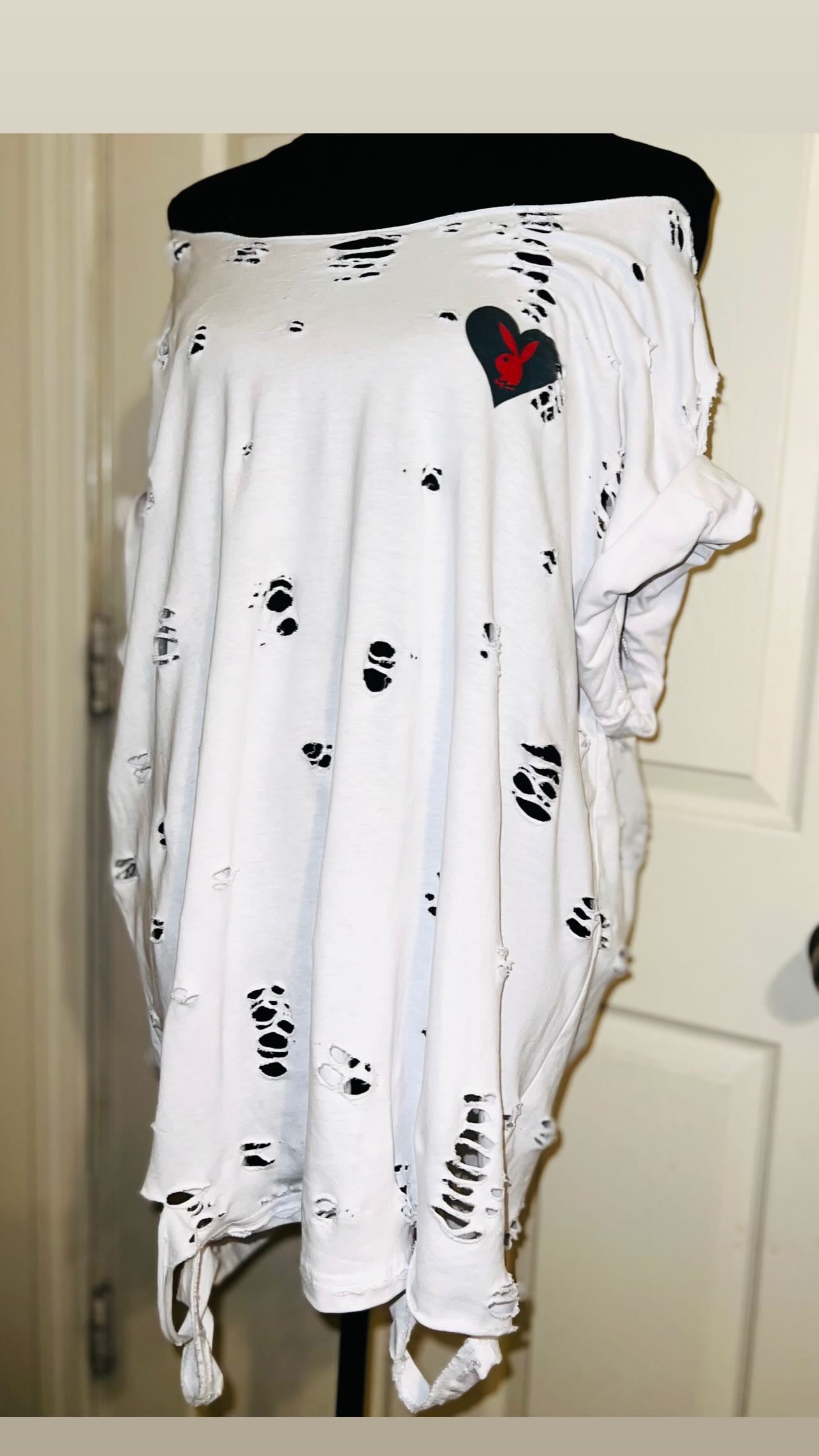 Playboy Double Sided Oversized Distressed Tee