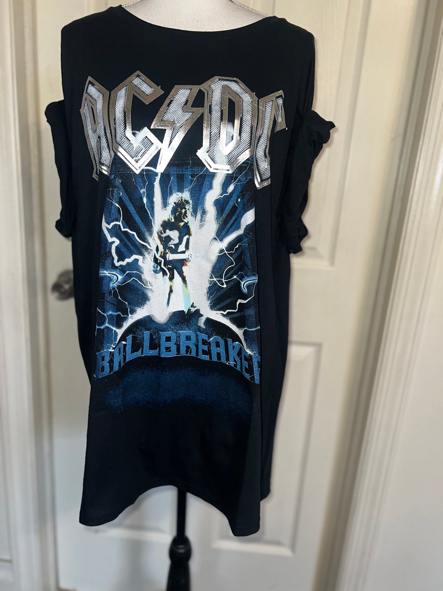 AC/DC Double Sided Oversized Distressed Tee