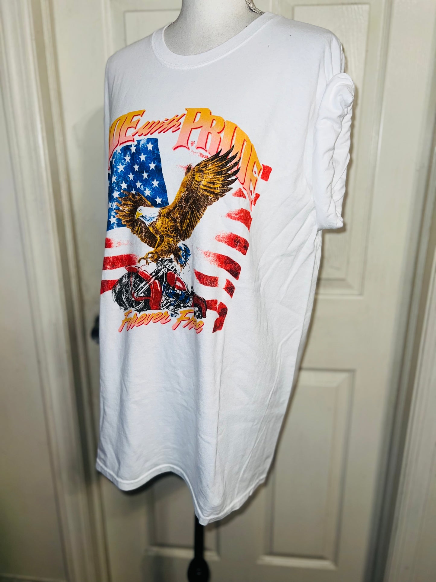 Ride With Pride Oversized Distressed Tee