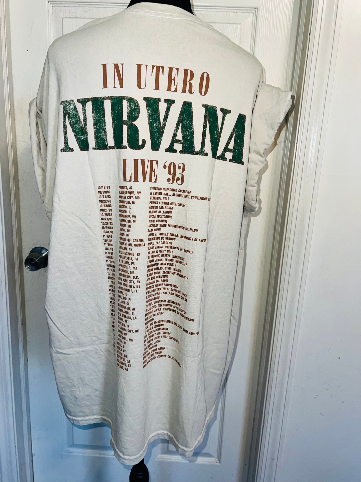 Nirvana Double Sided Oversized Distressed Tee