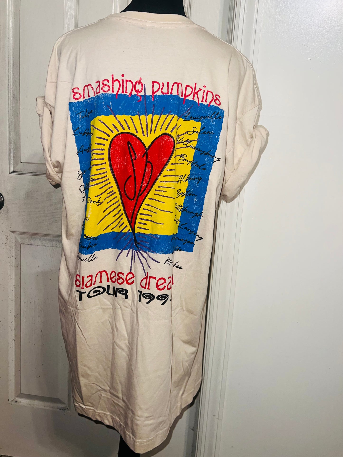 The Smashing Pumpkins Double Sided Oversized Distressed Tee