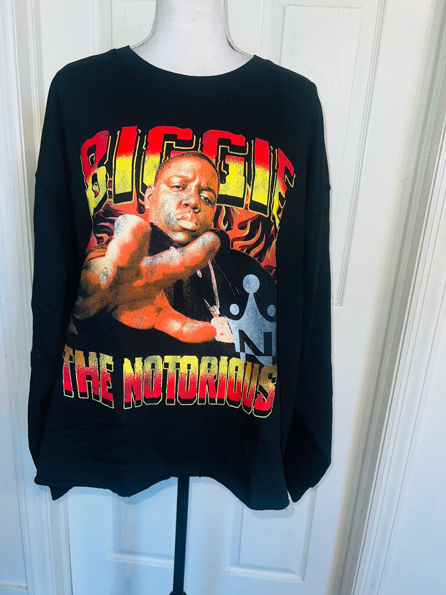 Biggie Smalls Oversized Distressed Sweatshirt