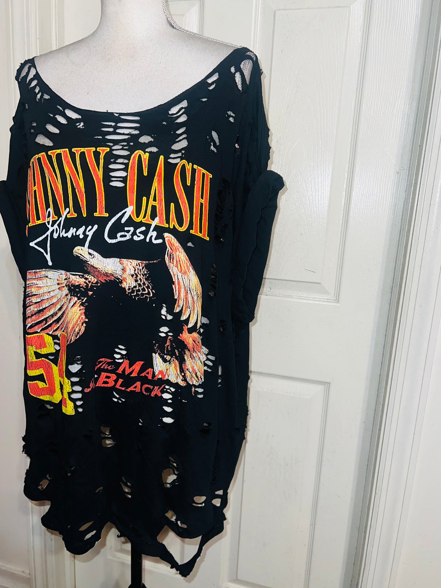 Johnny Cash Double Sided Oversized Distressed Tee