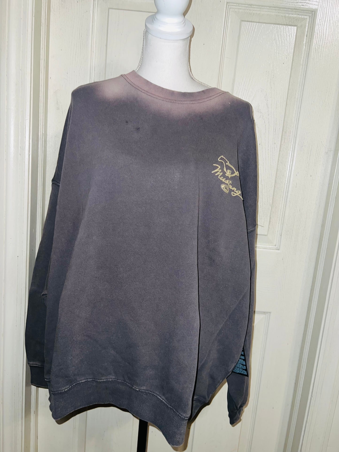Ford Mustang Double Sided Oversized Distressed Sweatshirt