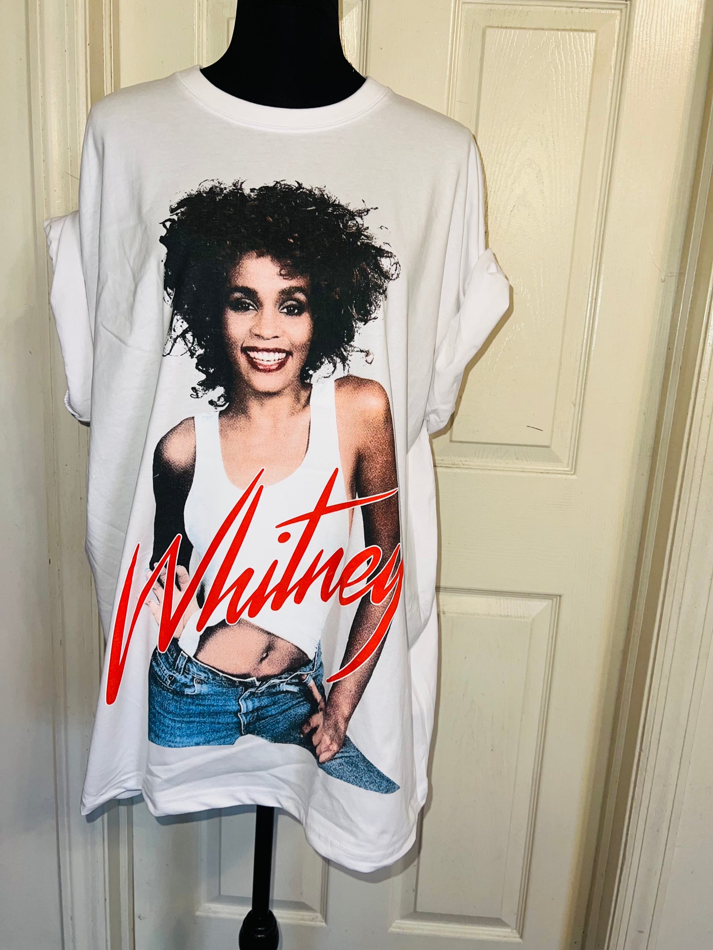 Whitney Houston Oversized Distressed Tee