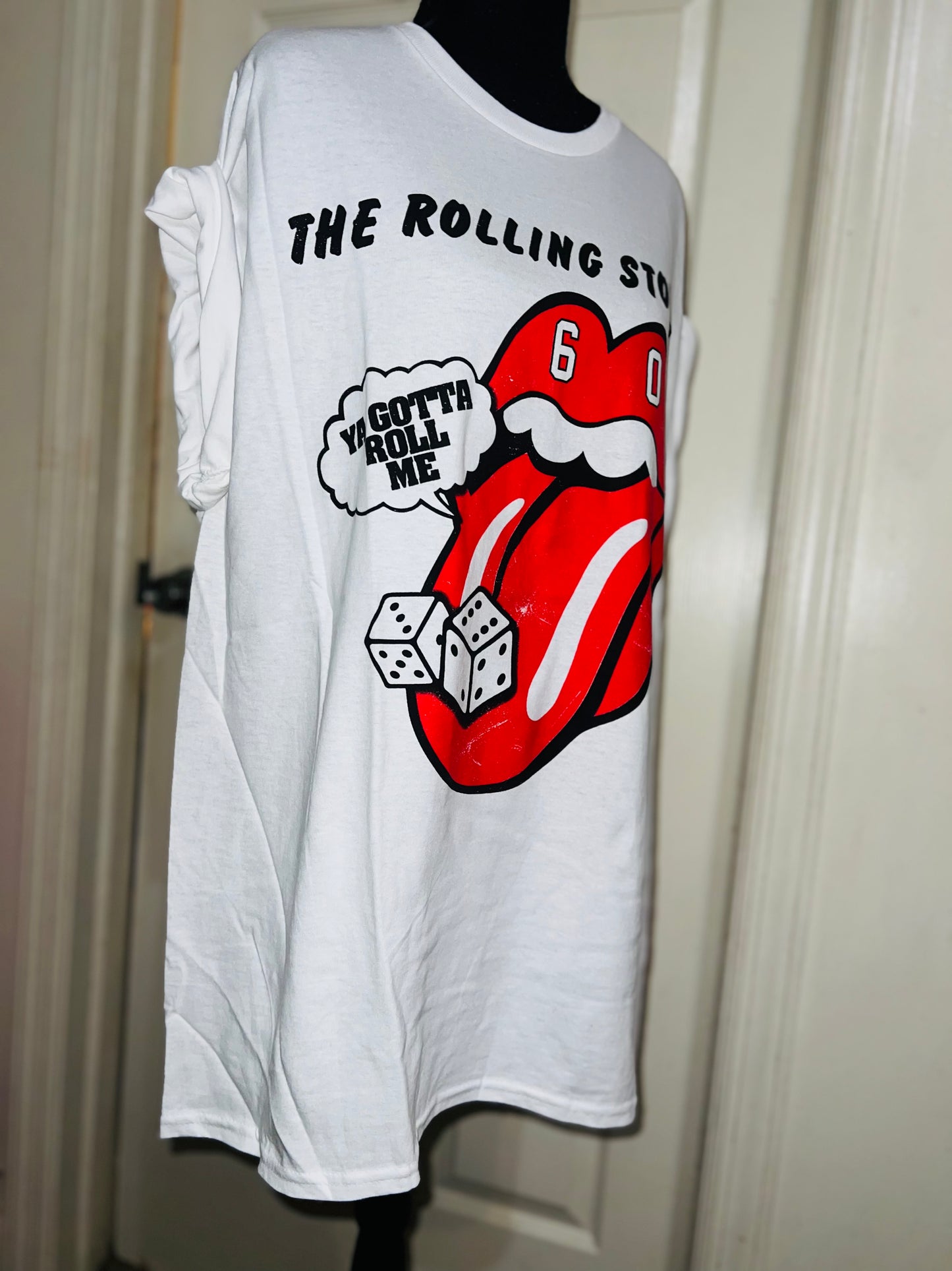 Rolling Stones Tumbling Dice Oversized Distressed Tee