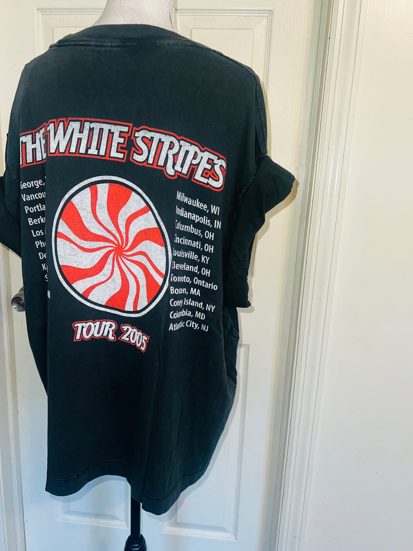 The White Stripes Double Sided Oversized Distressed Tee