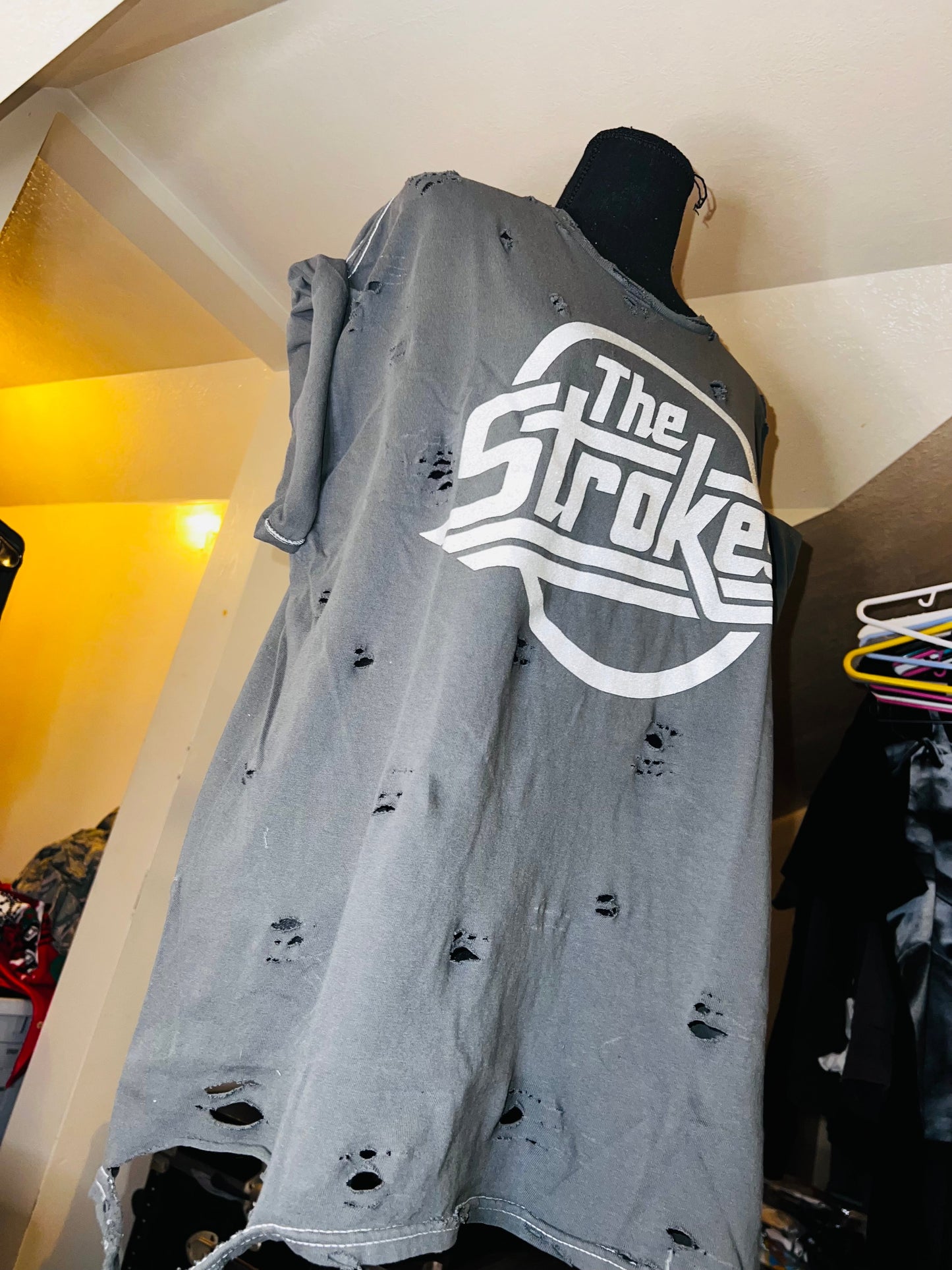 The Strokes Oversized Distressed Tee