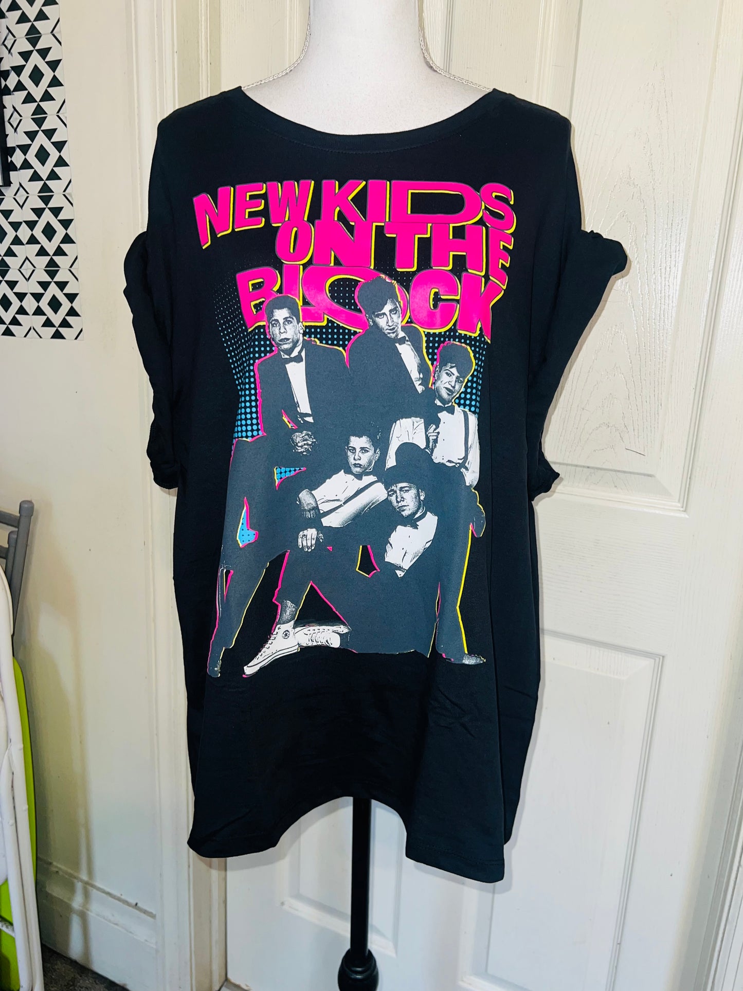 New Kids On The Block Oversized Distressed Tee