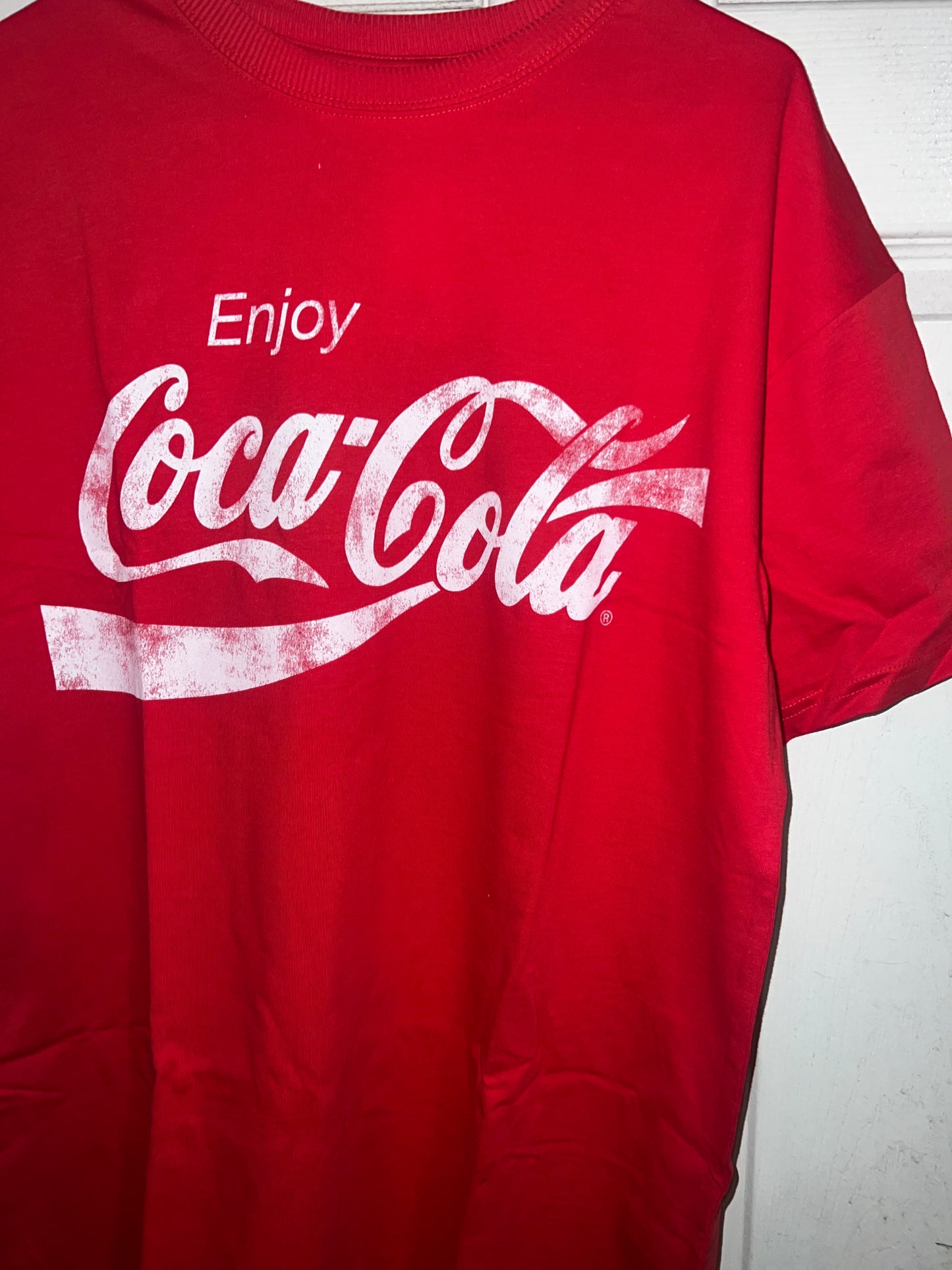 Enjoy Coca-Cola Oversized Distressed Tee