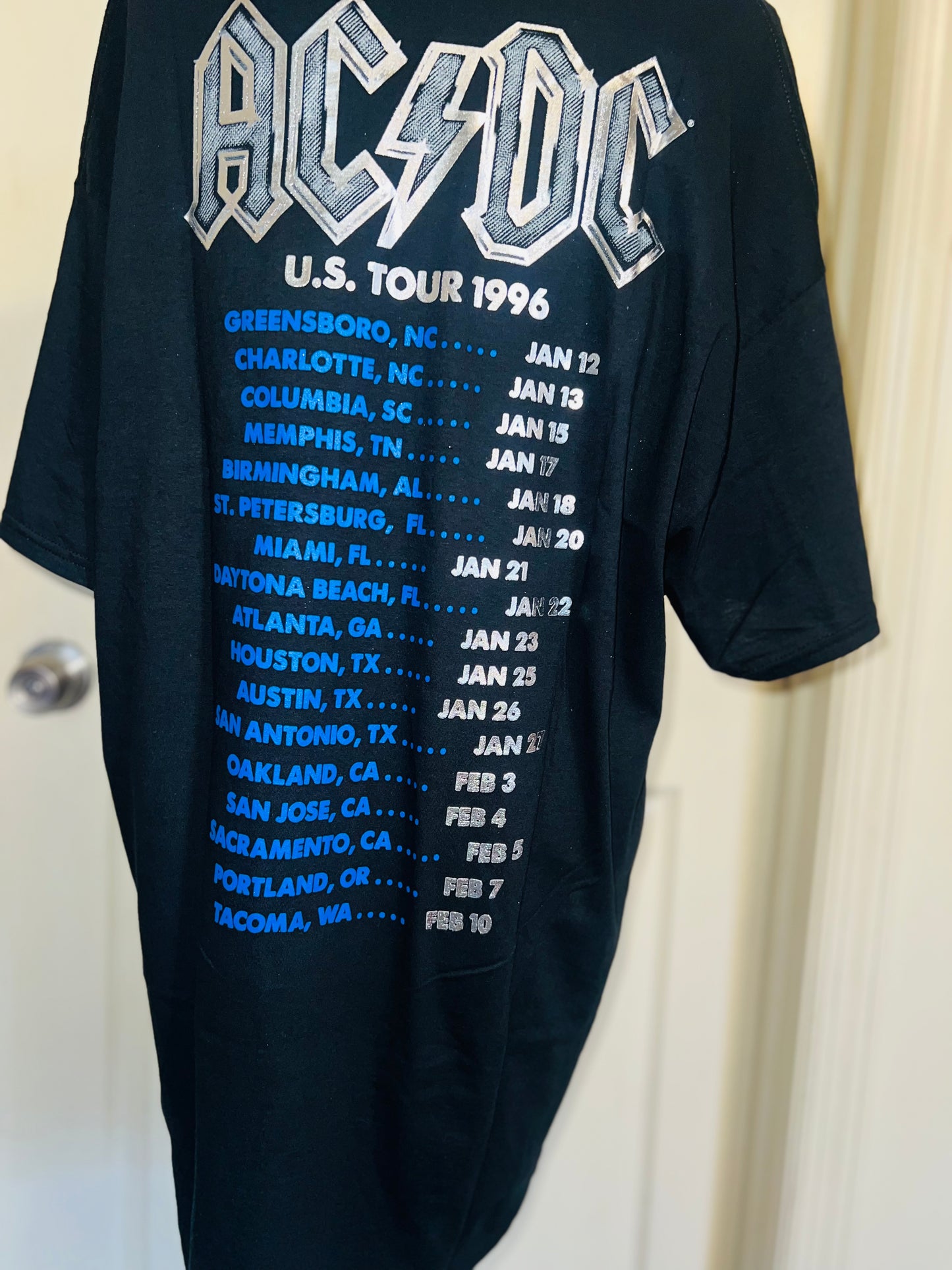 AC/DC Double Sided Oversized Distressed Tee