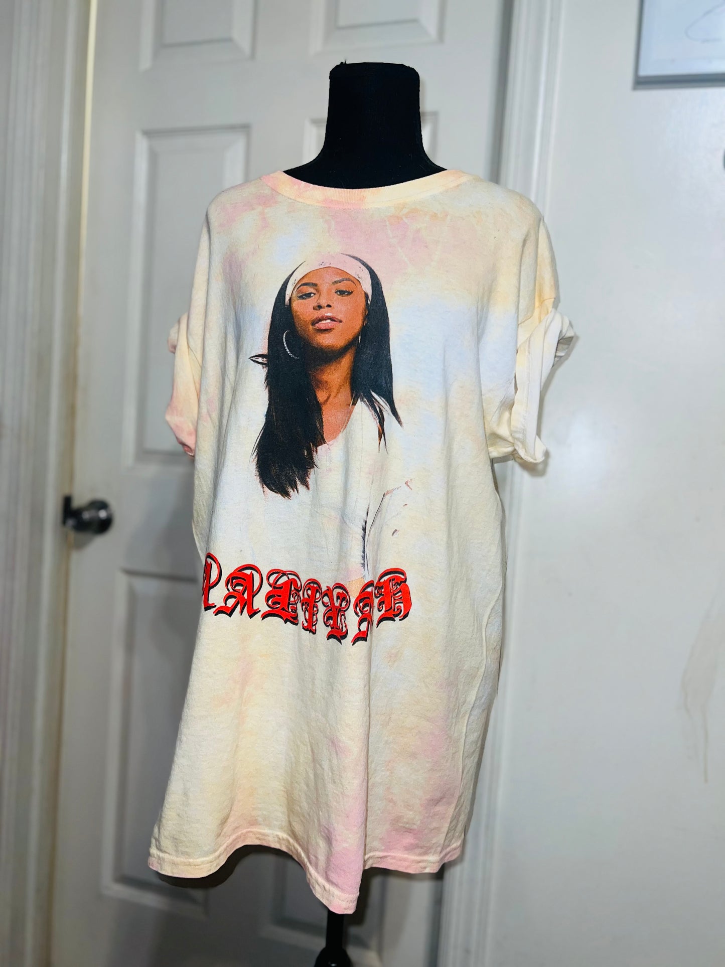 Aaliyah Tie Dye Oversized Distressed Tee