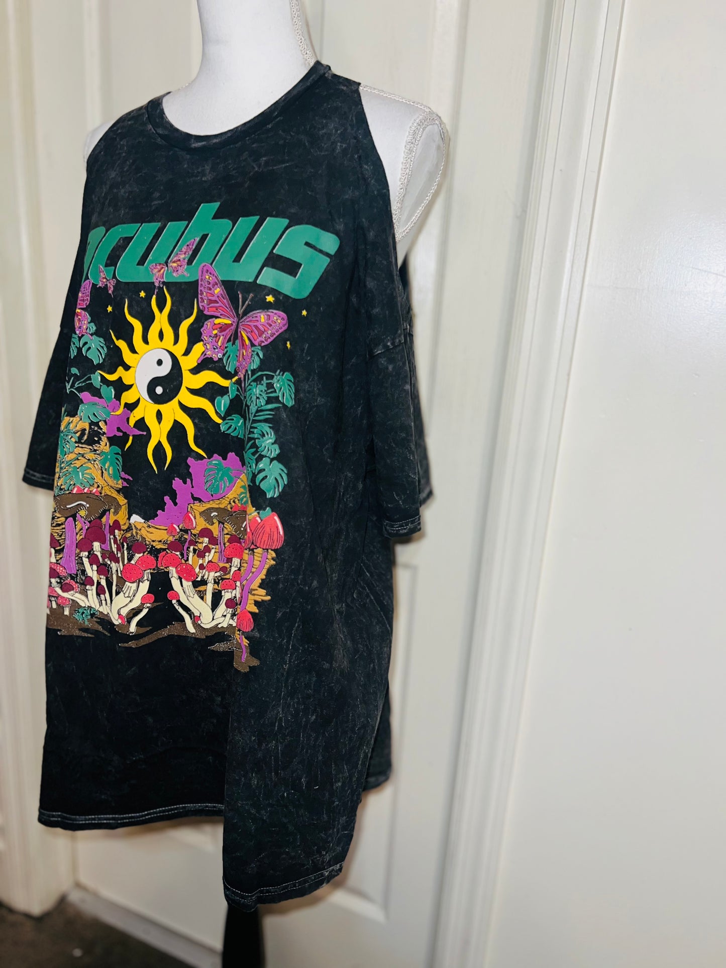 Incubus Oversized Distressed Cut Out Tee