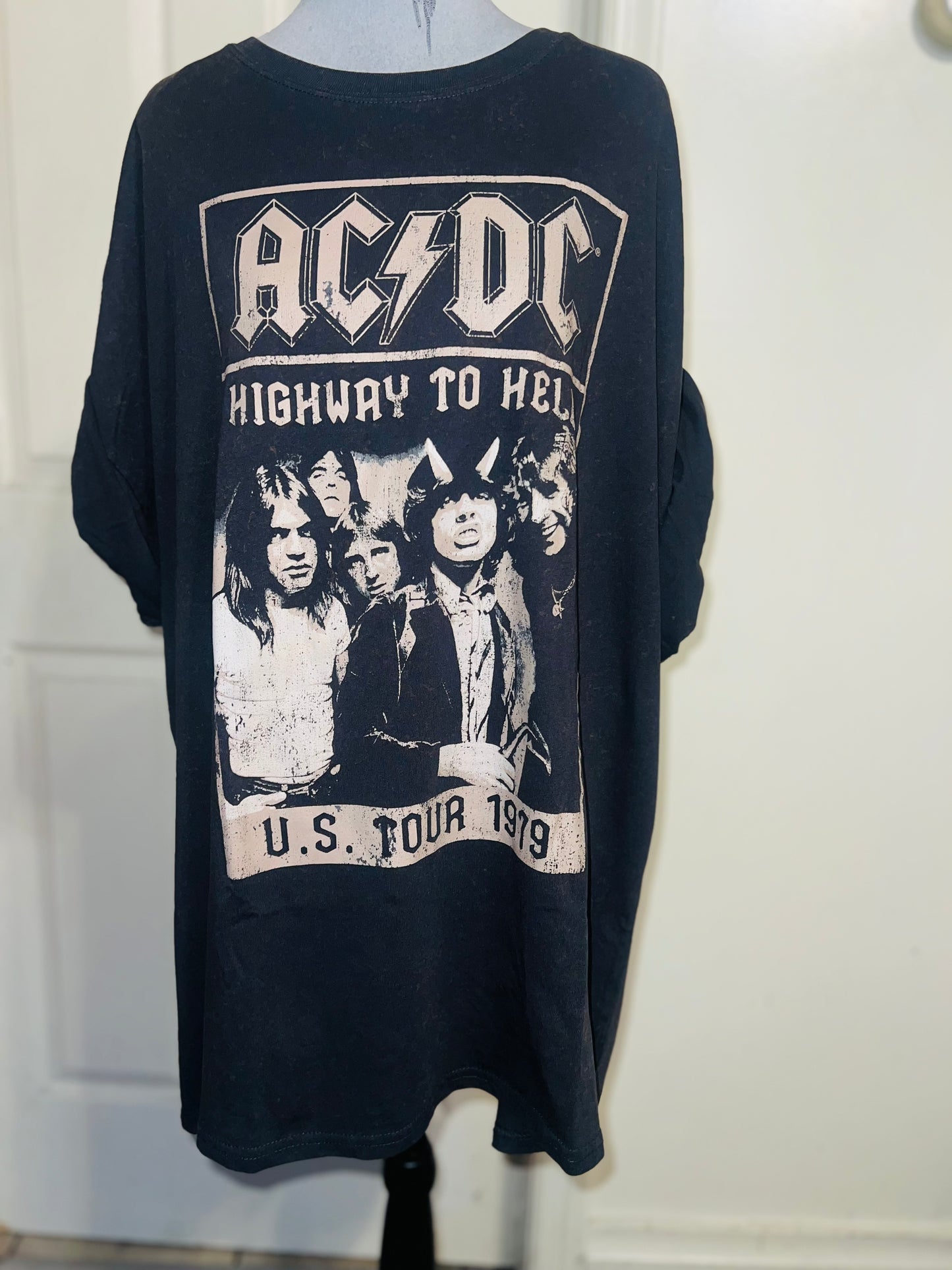 AC/DC Oversized Distressed Tee