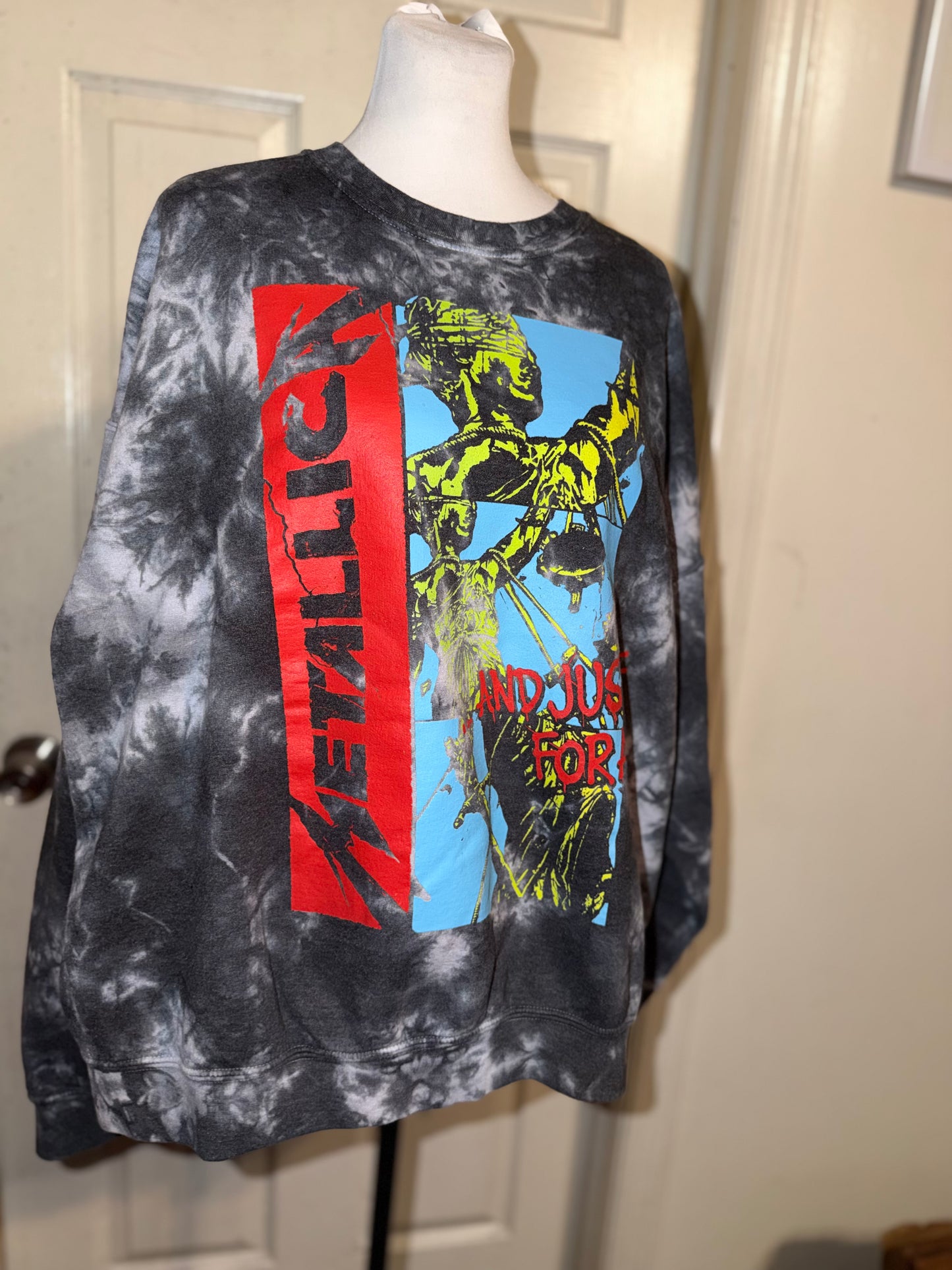 Metallica Double Sided Oversized Distressed Sweatshirt