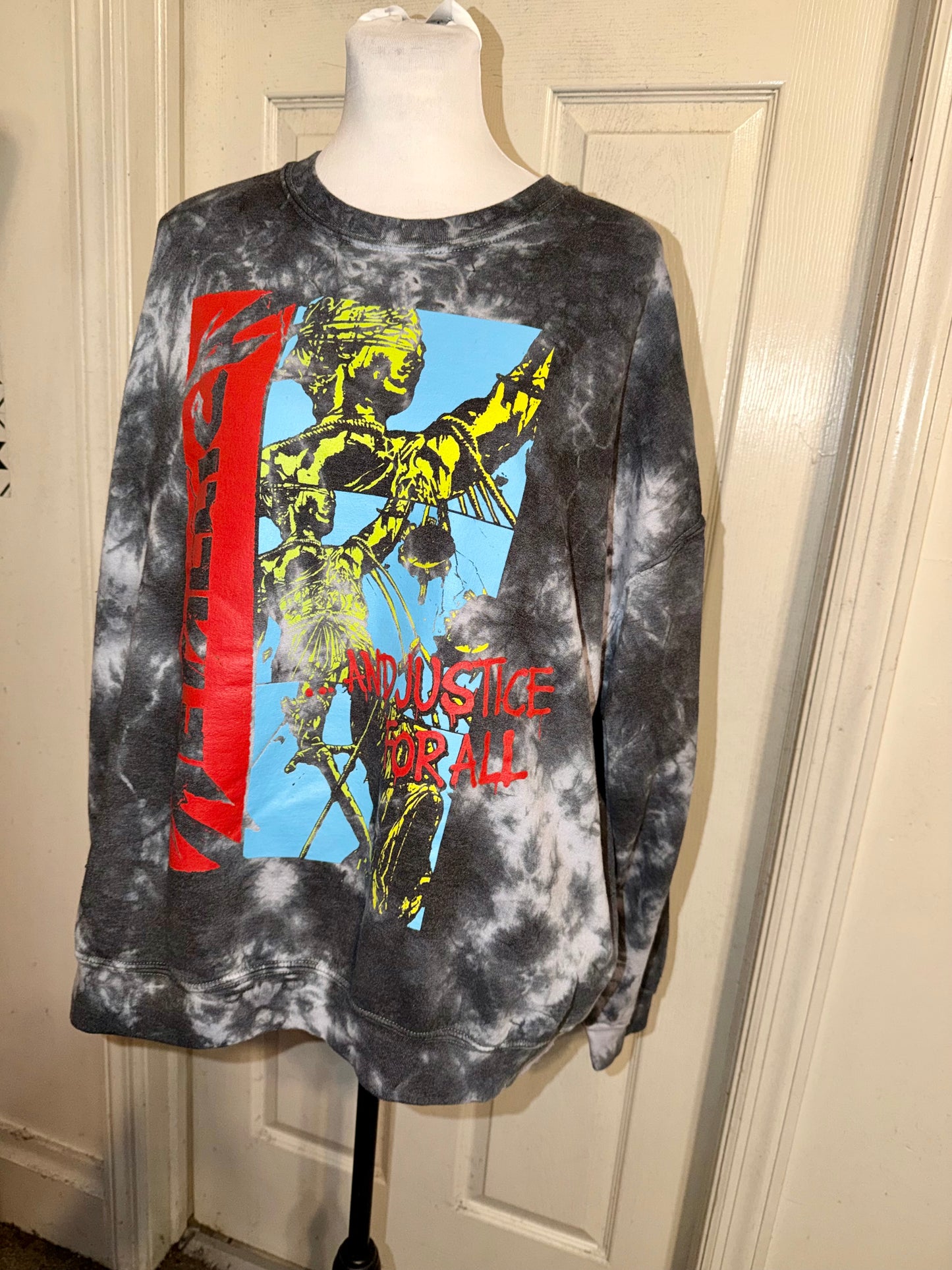 Metallica Double Sided Oversized Distressed Sweatshirt