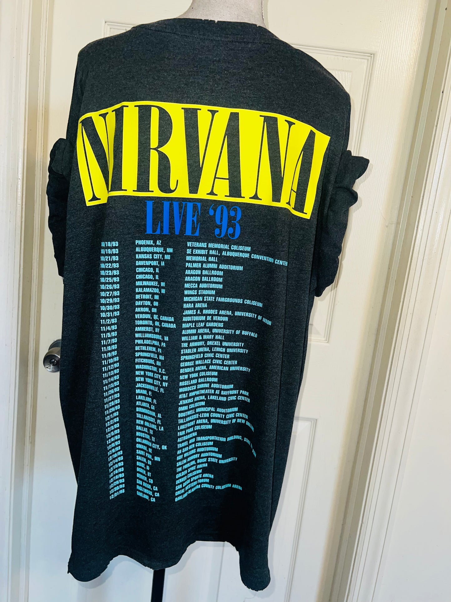 Nirvana Double Sided Oversized Distressed Tee