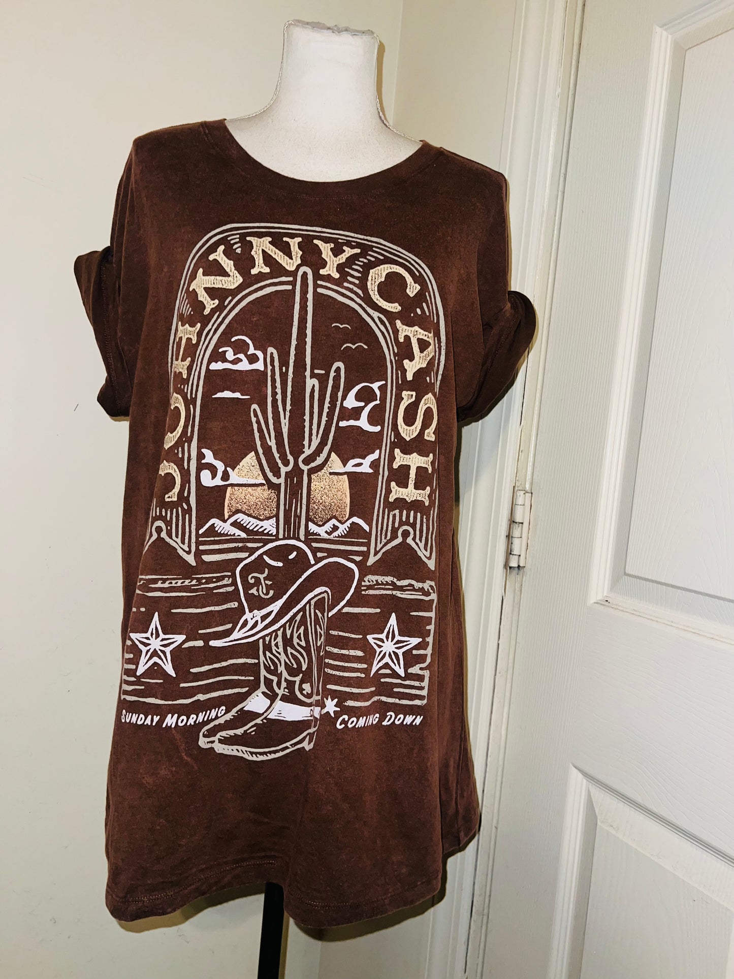 Johnny Cash Double Sided Oversized Distressed Tee