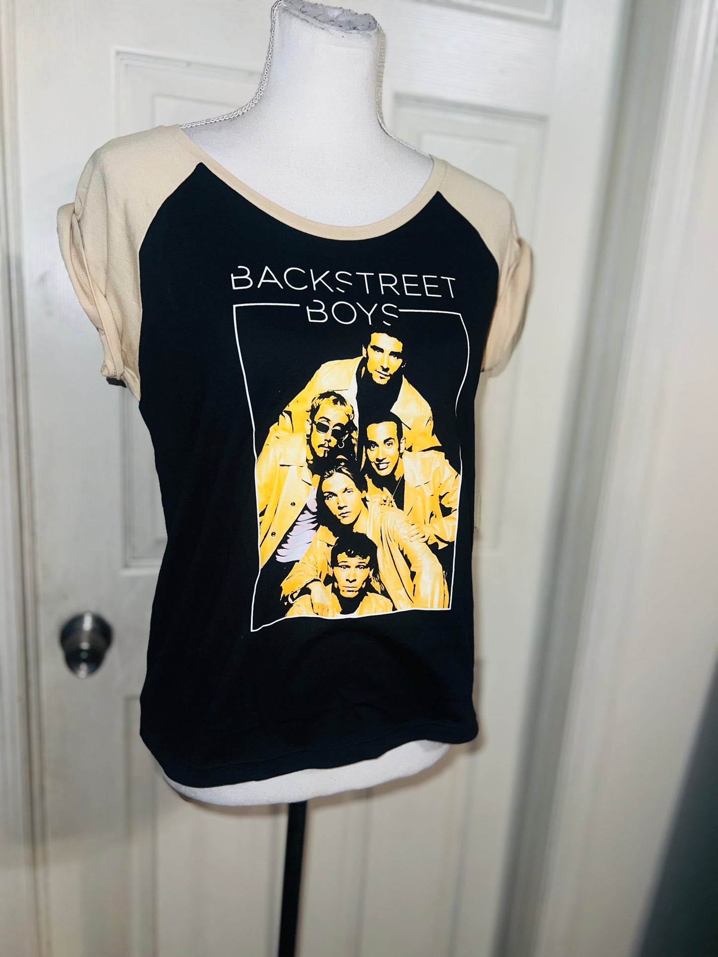 Backstreet Boys Raglan Oversized Distressed Baby Tee