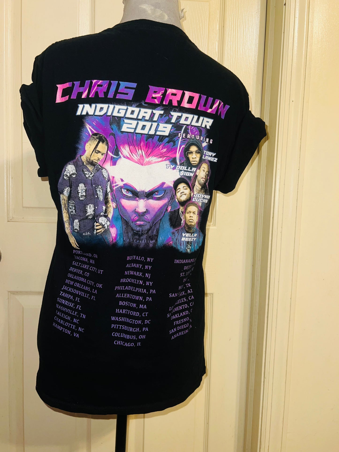 Chris Brown 2019 Double Sided Tour Distressed Tee