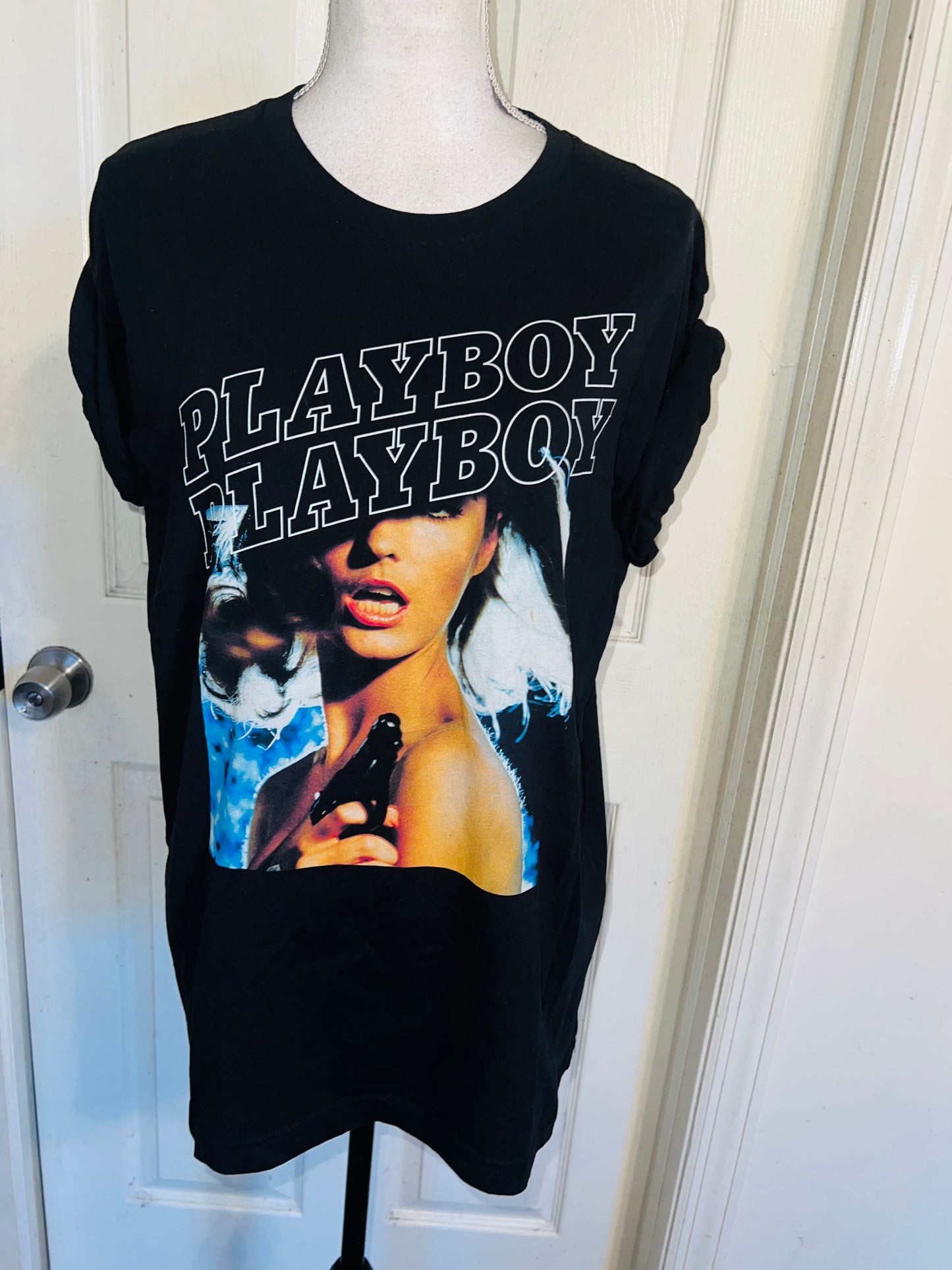 Playboy Oversized Distressed Tee