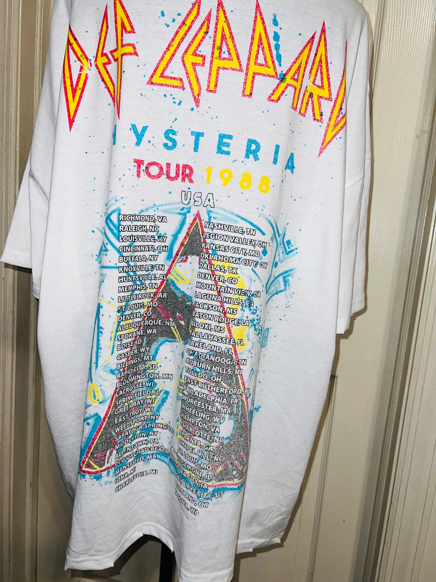 Def Leppard Double Sided Oversized Distressed Tee