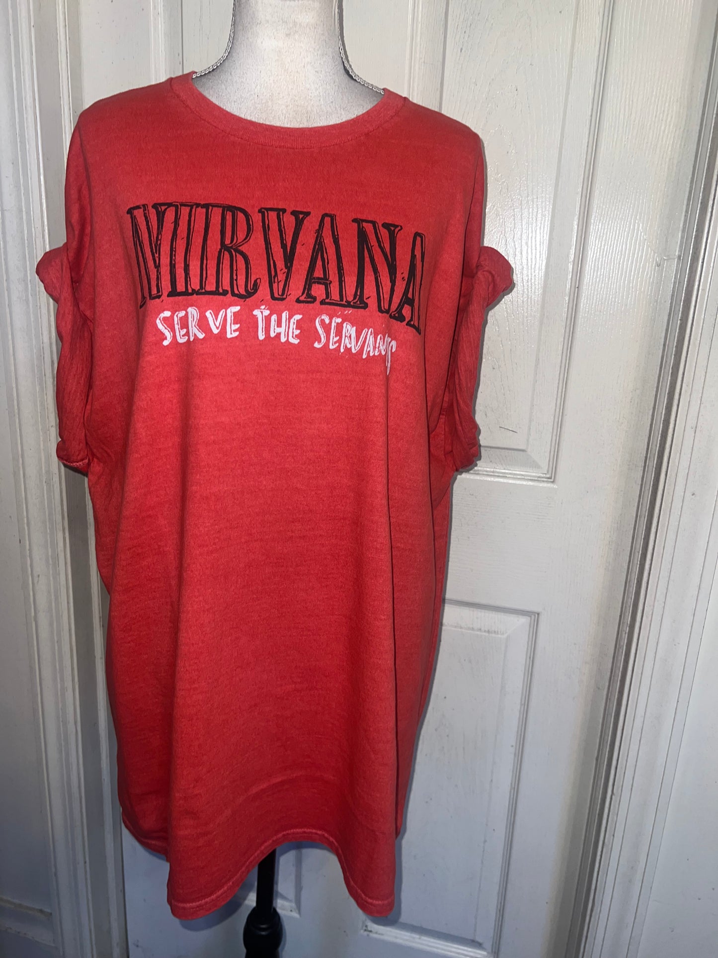 Nirvana Double Sided Oversized Distressed Tee