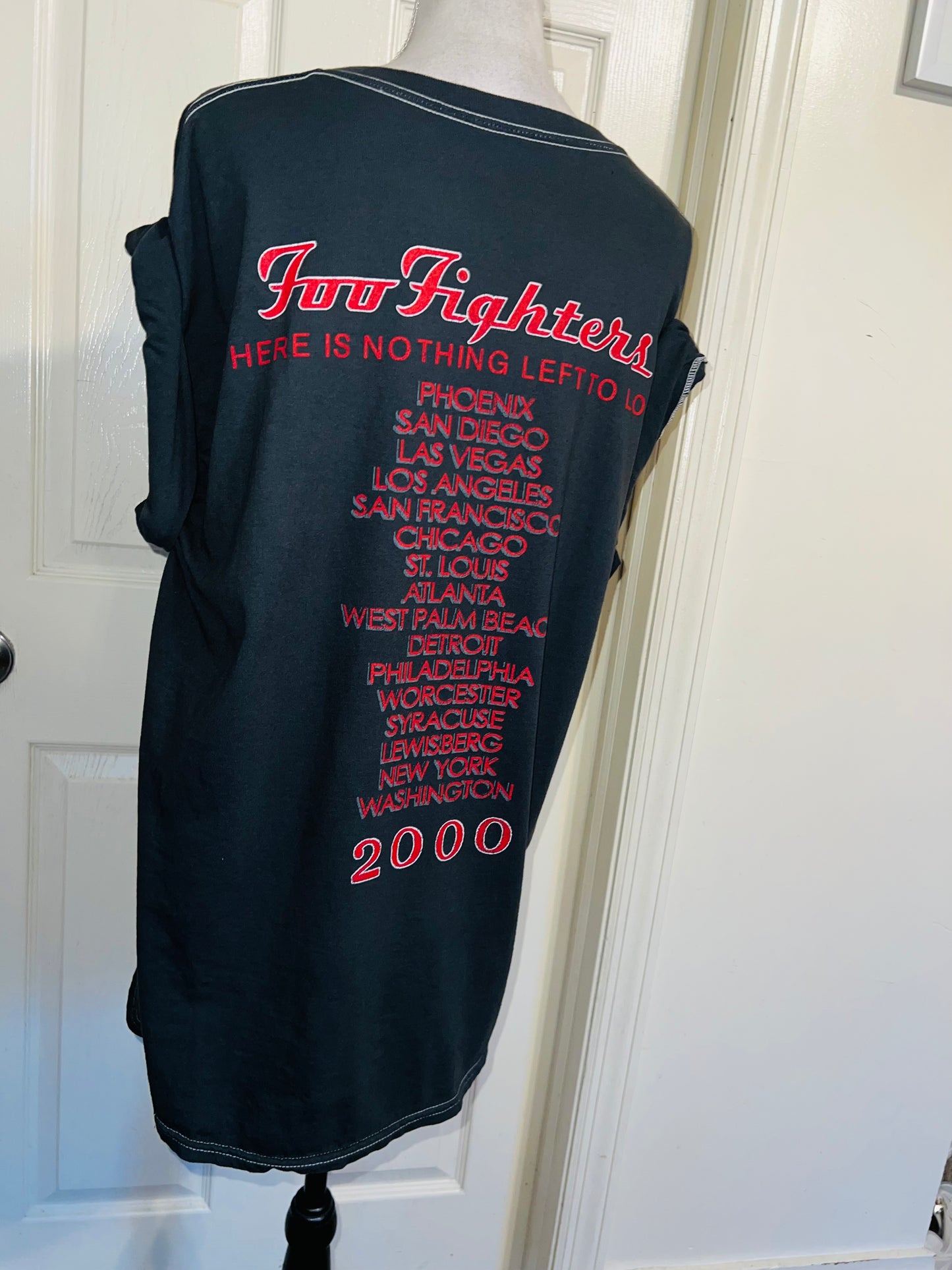 Foo Fighters Double Sided Oversized Distressed Tee