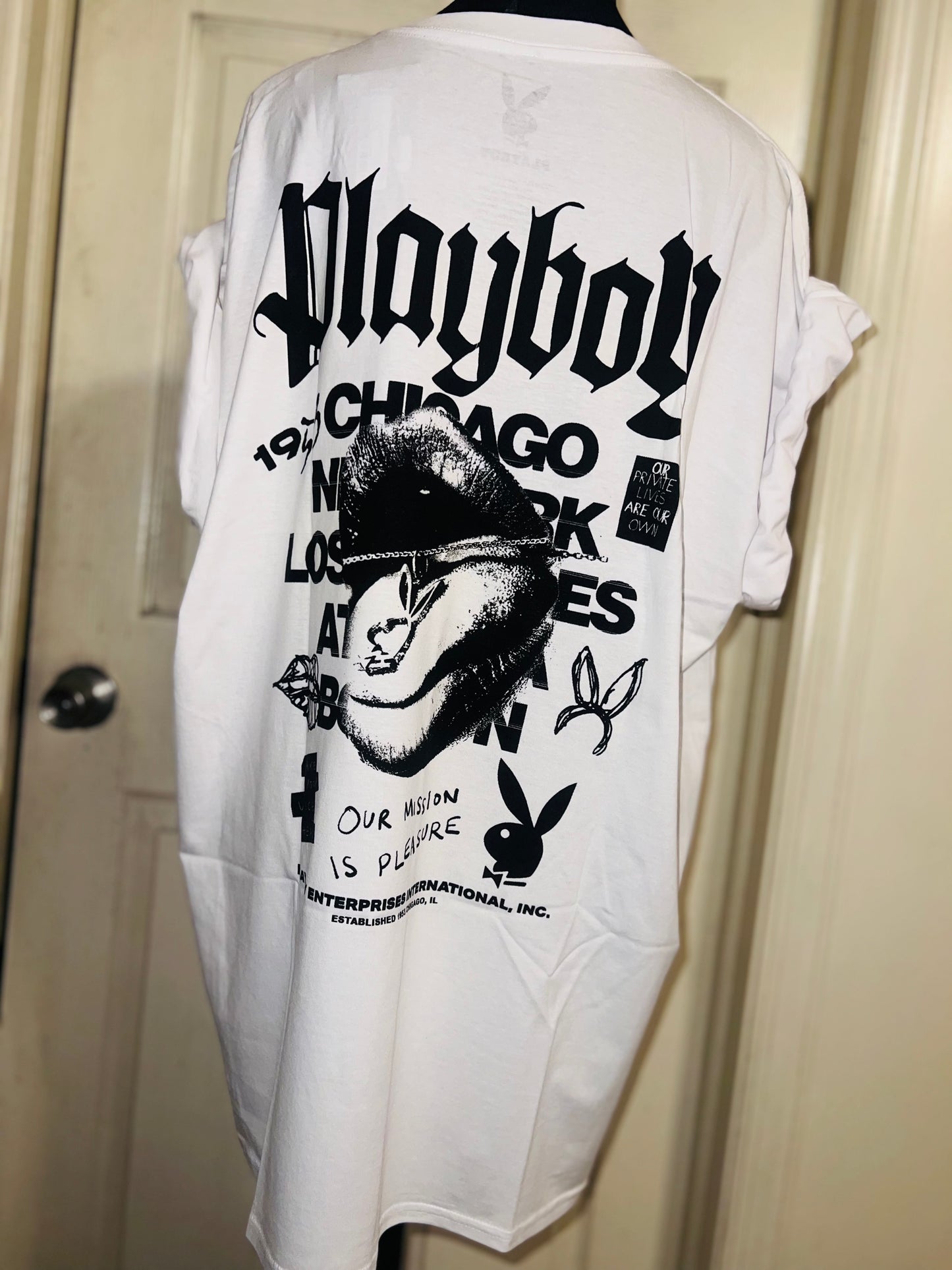 Playboy Double Sided Oversized Distressed Tee