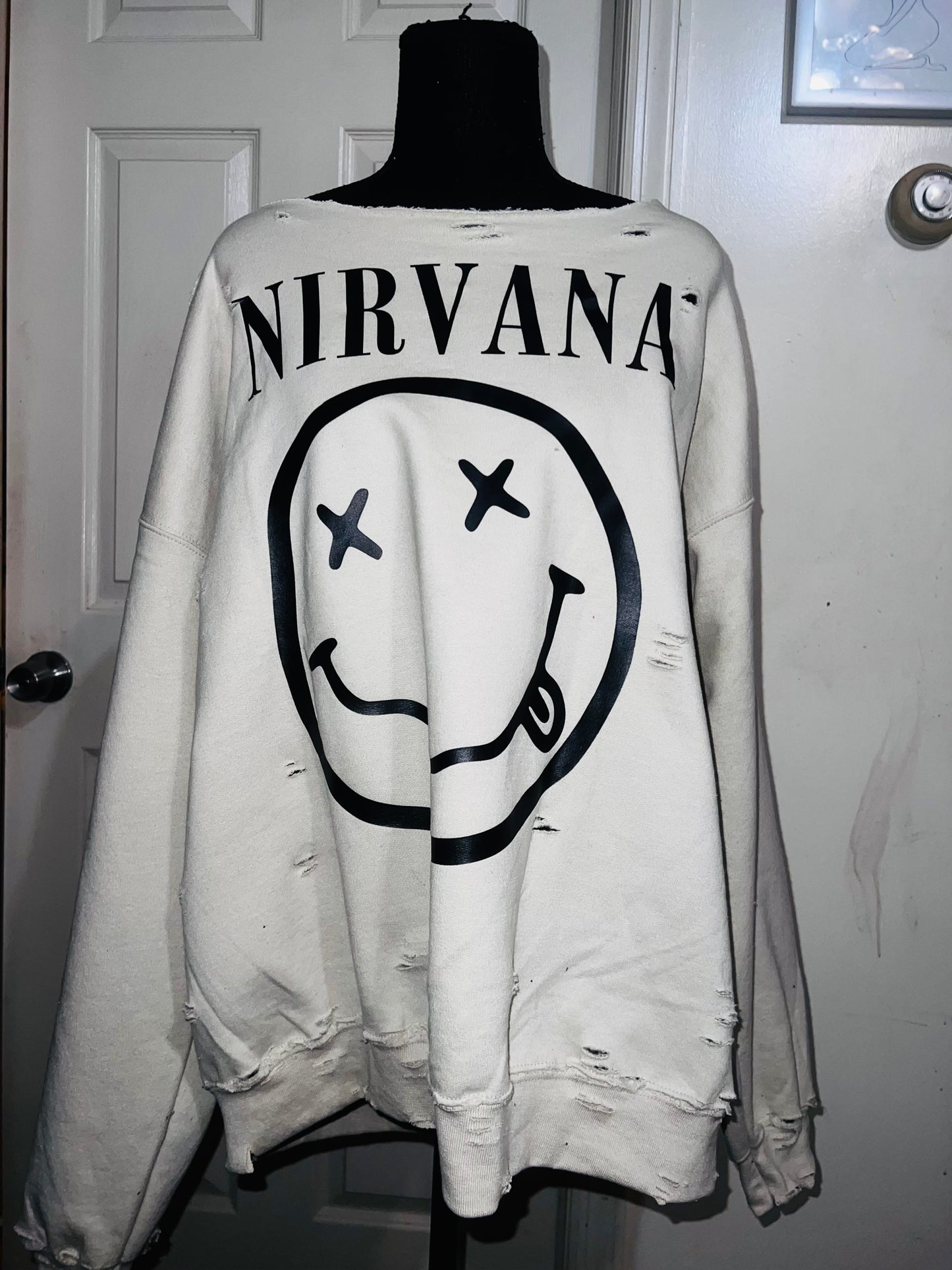 Nirvana Oversized Distressed Sweatshirt