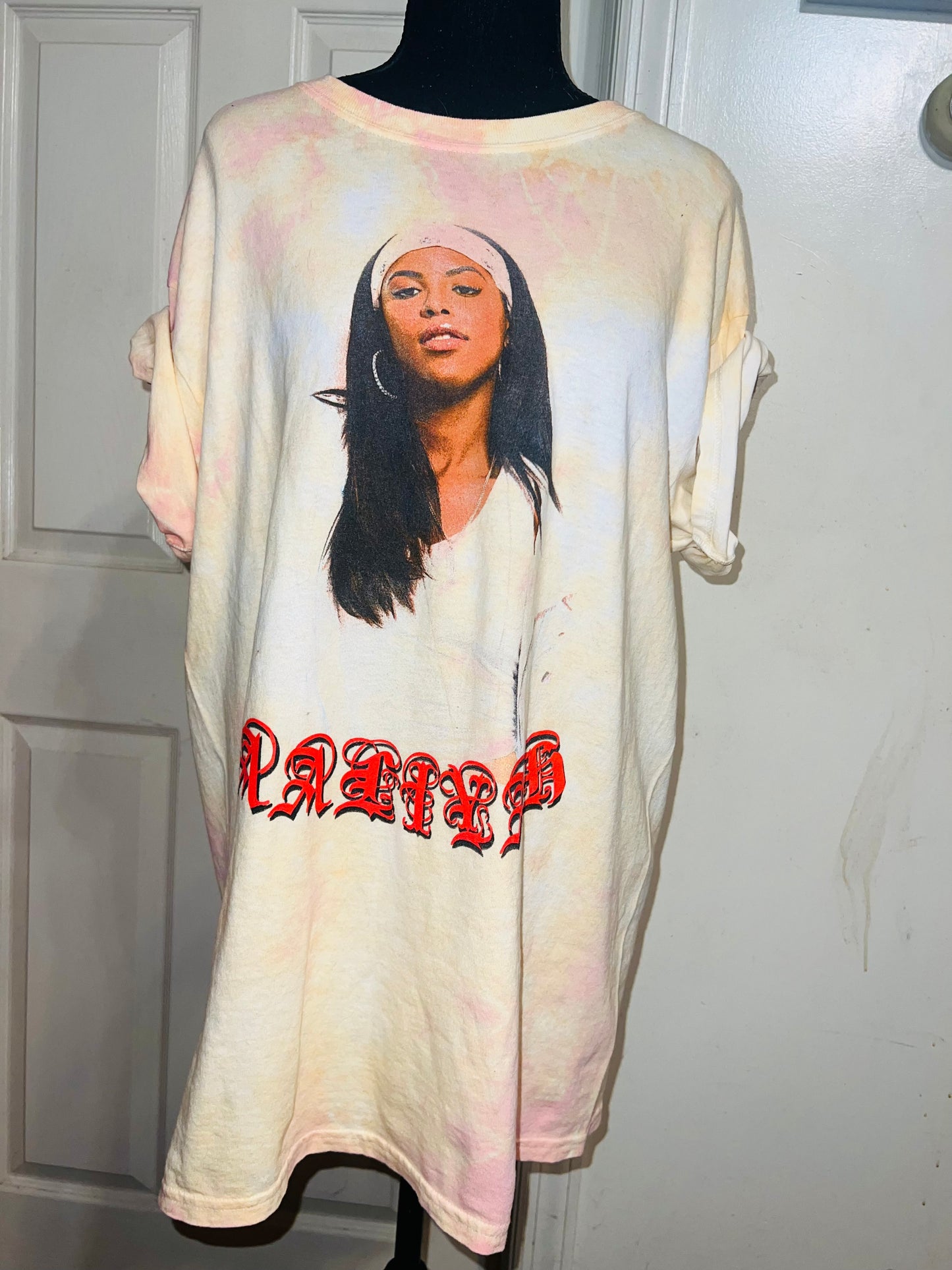 Aaliyah Tie Dye Oversized Distressed Tee