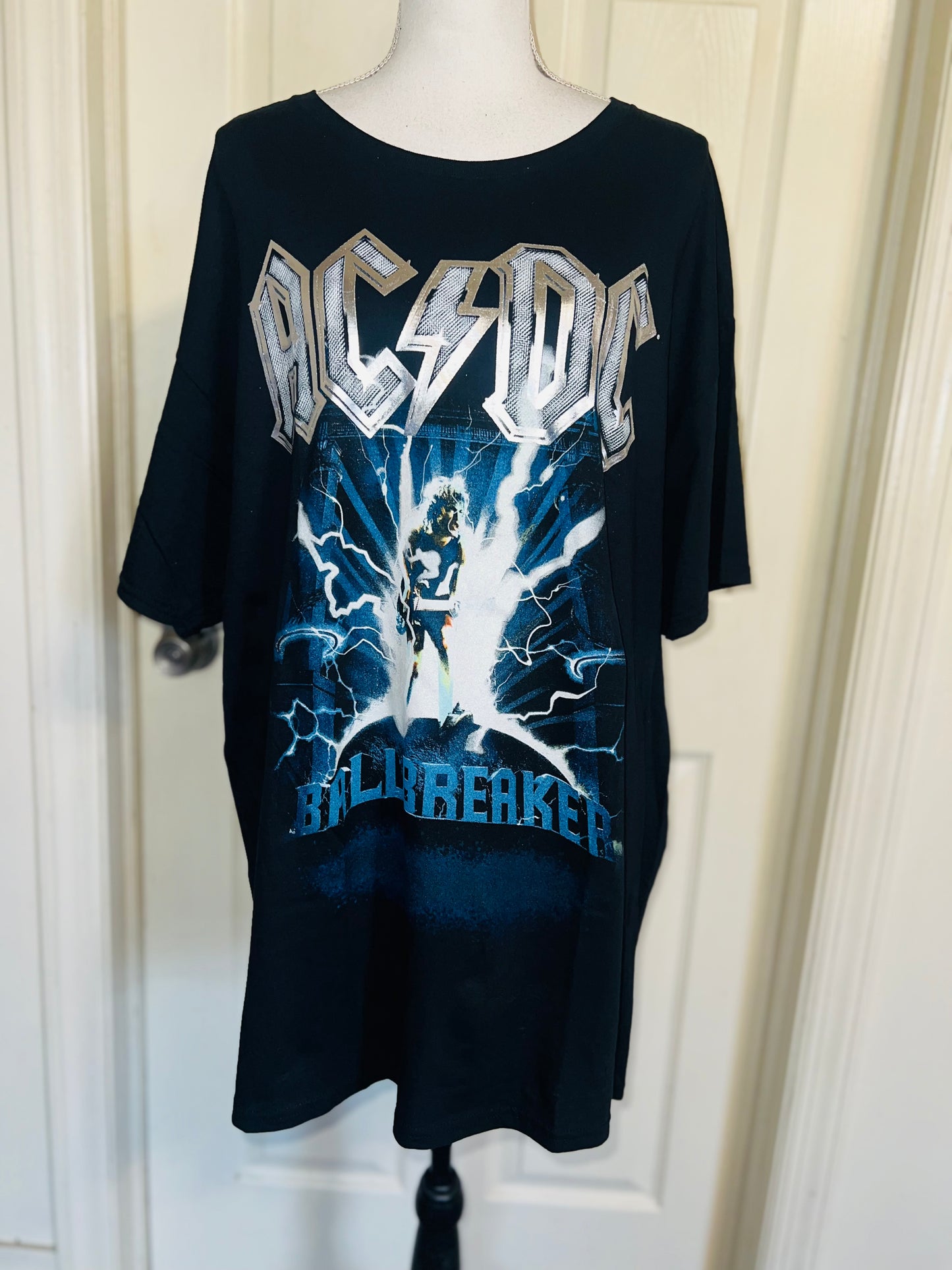 AC/DC Double Sided Oversized Distressed Tee