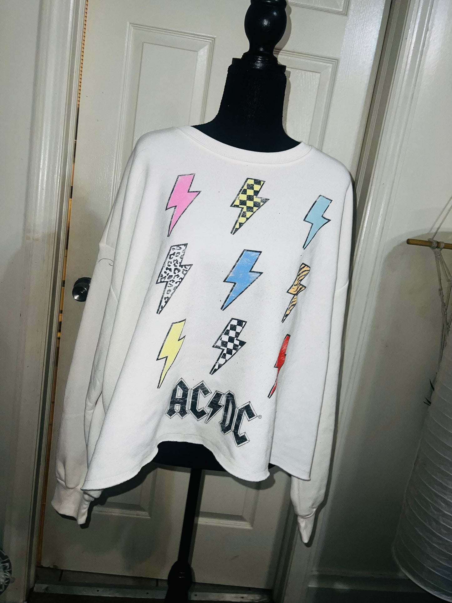 AC/DC Oversized Cropped Sweatshirt