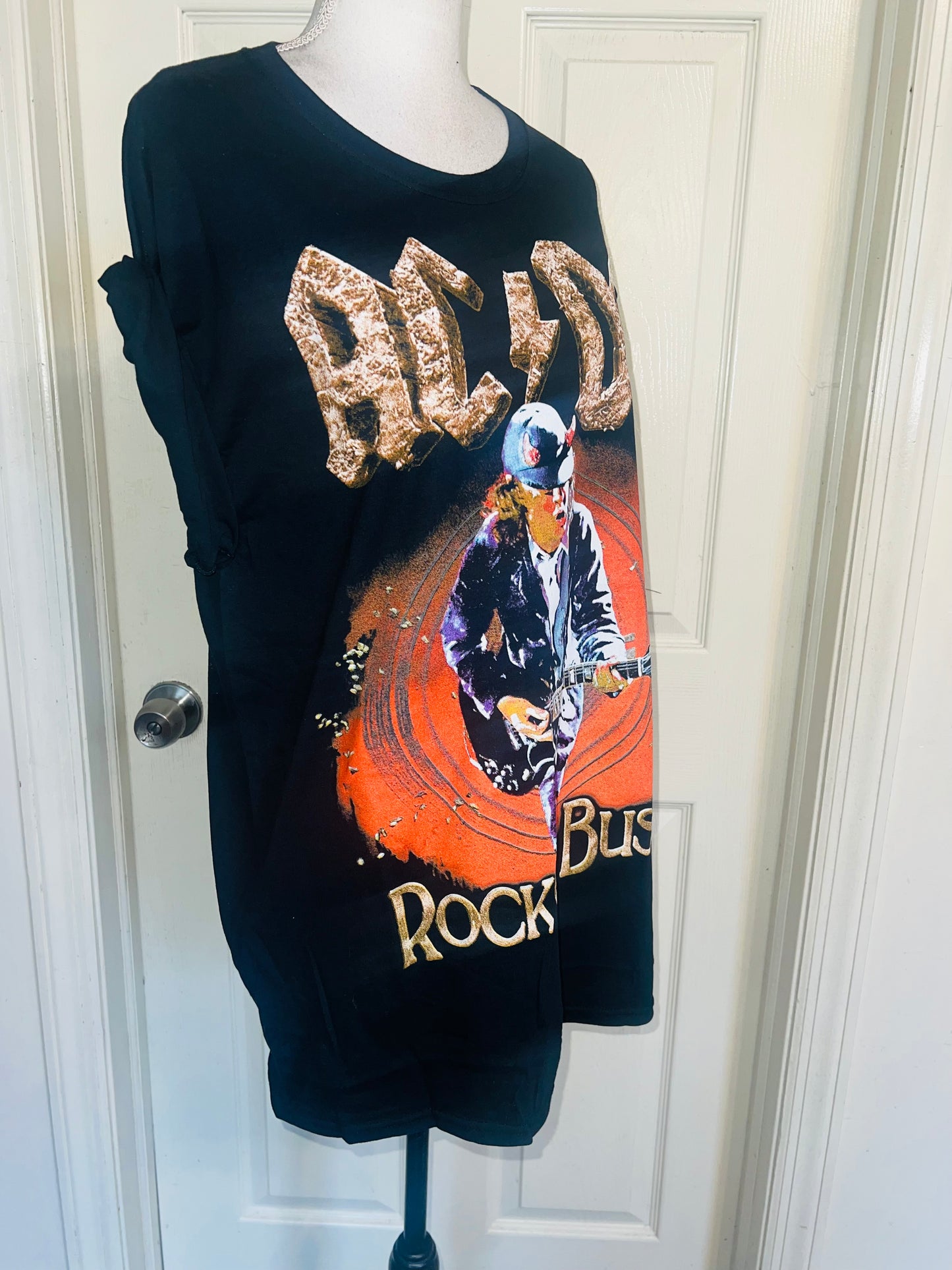 AC/DC Double Sided Oversized Distressed Tee