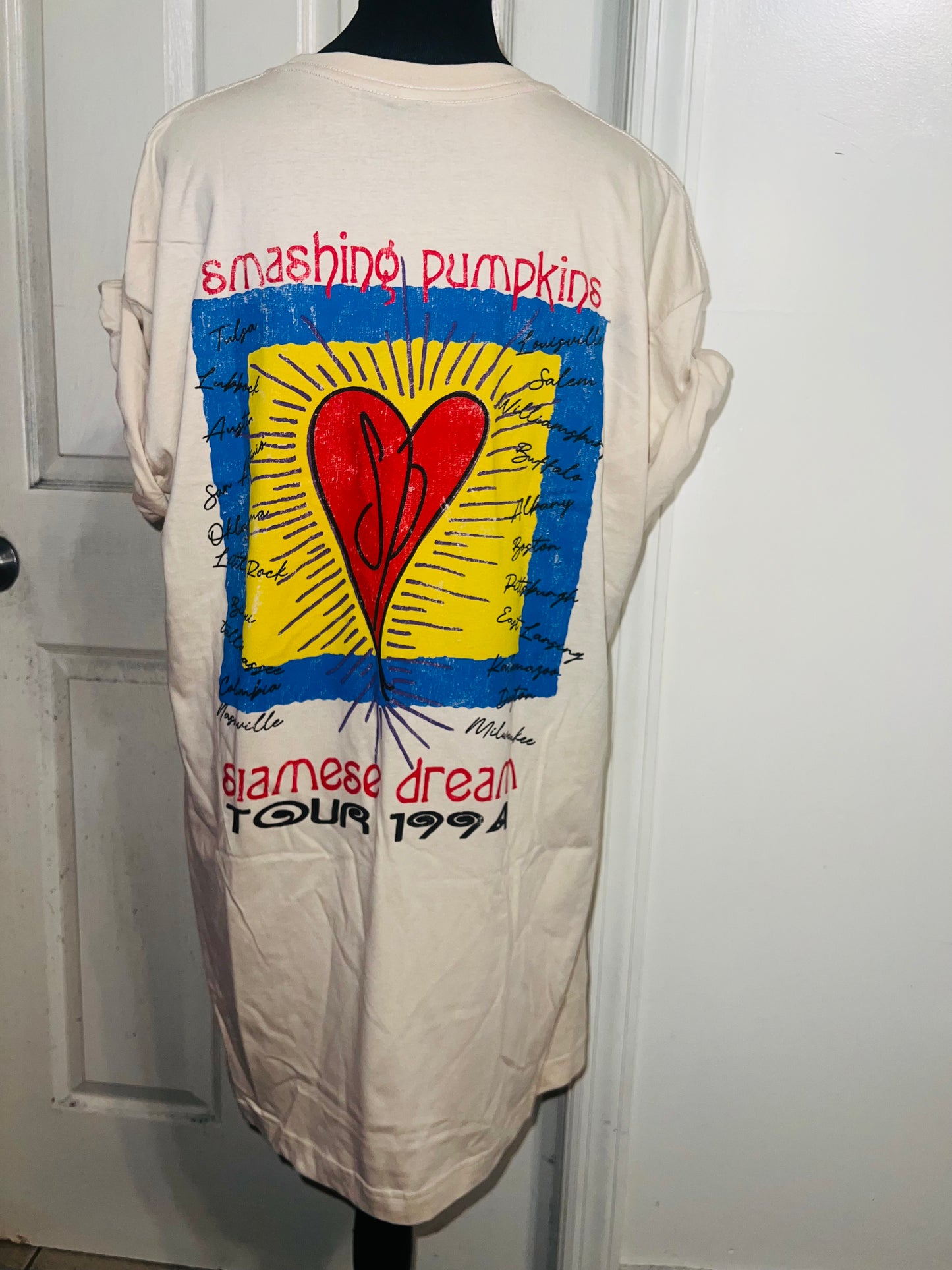 The Smashing Pumpkins Double Sided Oversized Distressed Tee