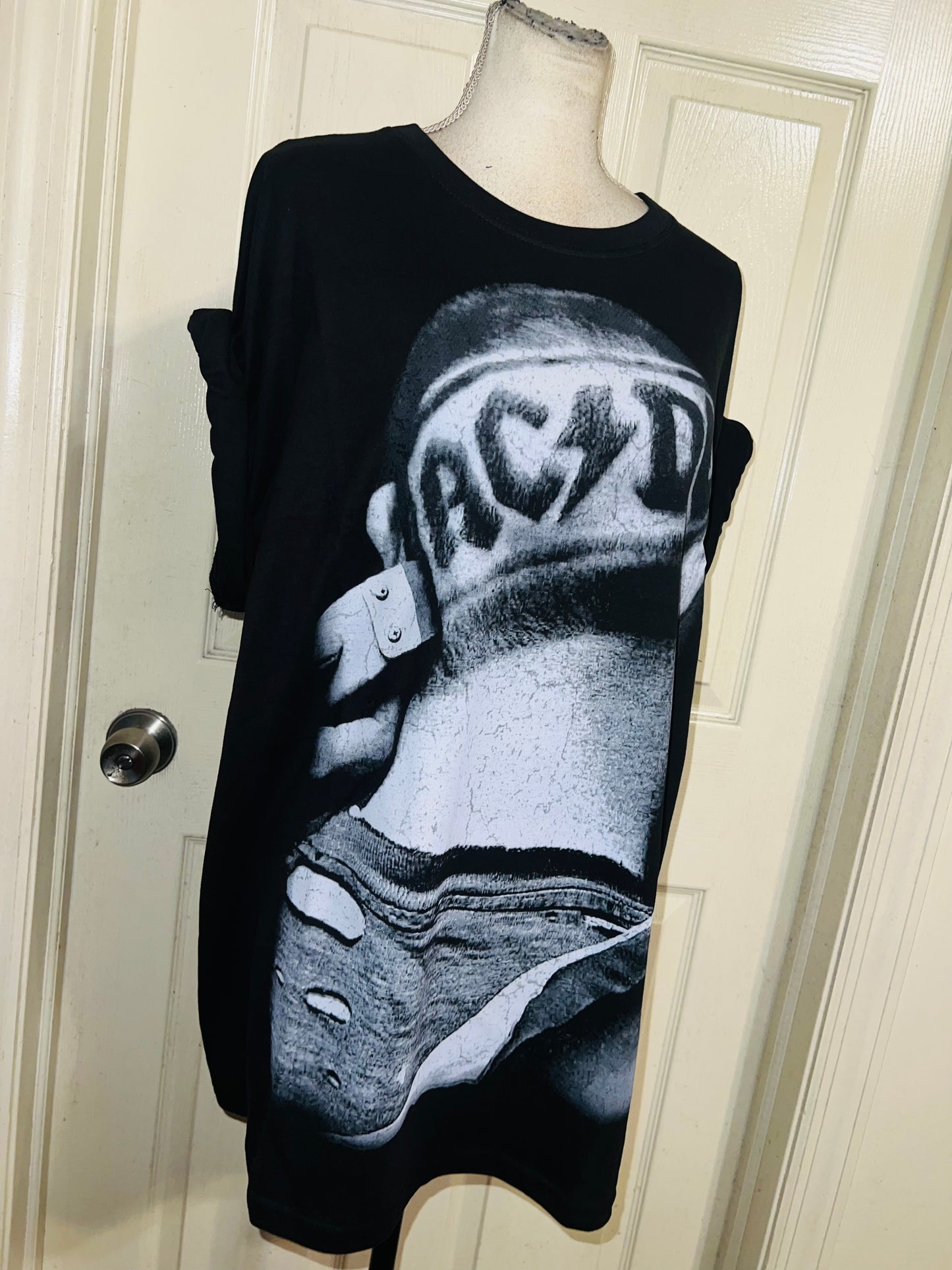 AC/DC Oversized Distressed Tee
