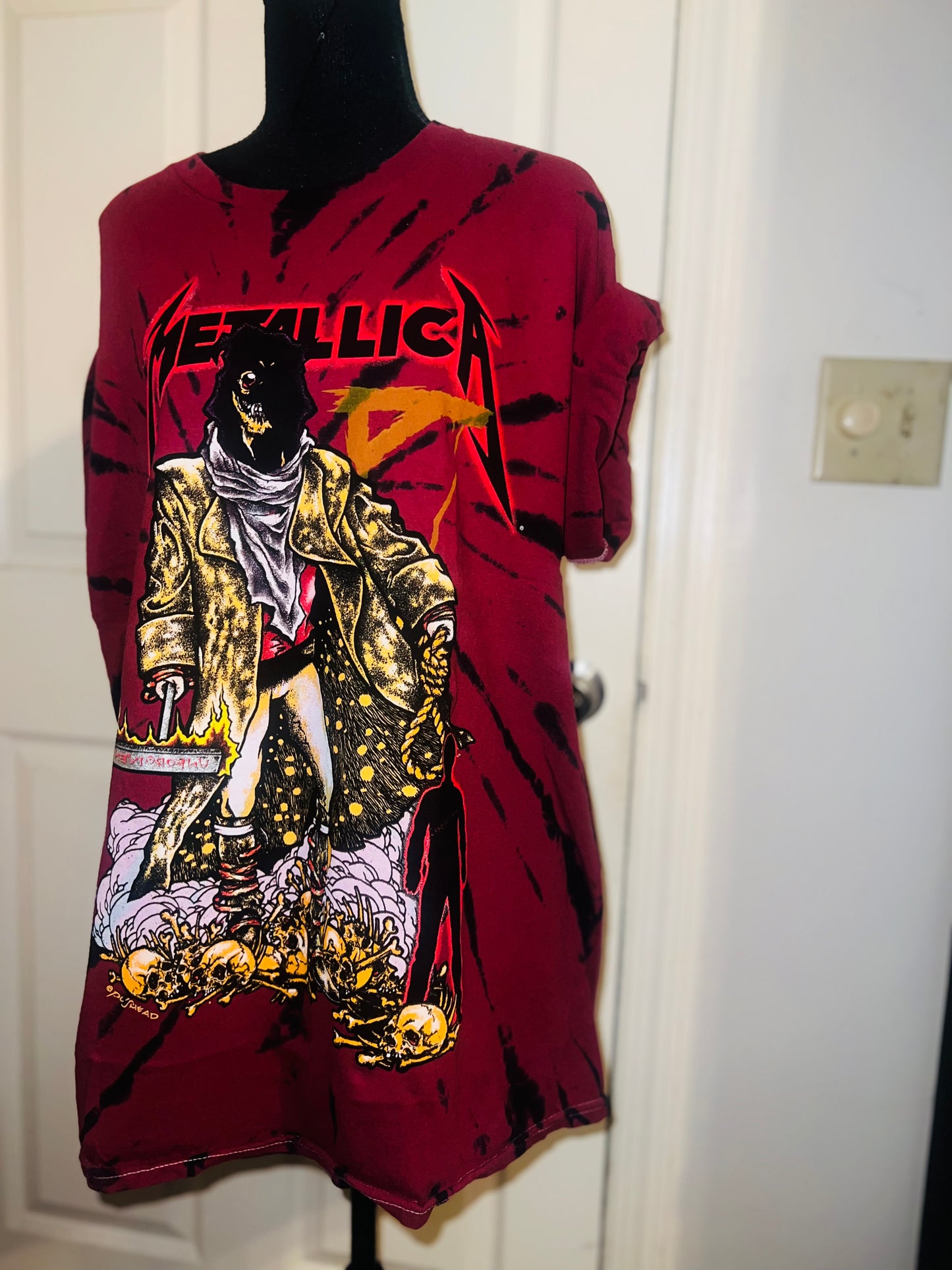 Metallica Tie Dye Double Sided Oversized Tee
