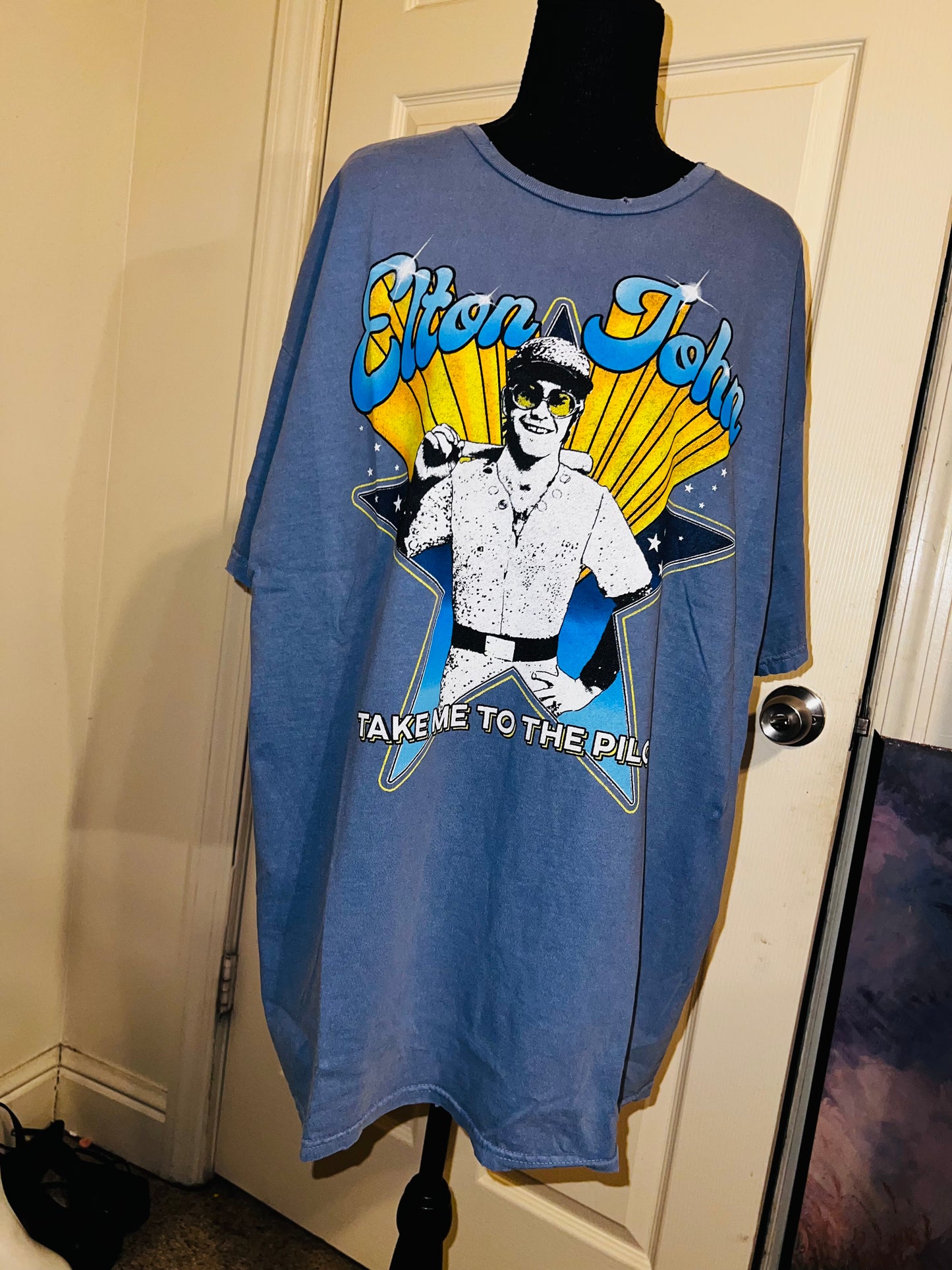 Elton John Oversized Distressed Tee
