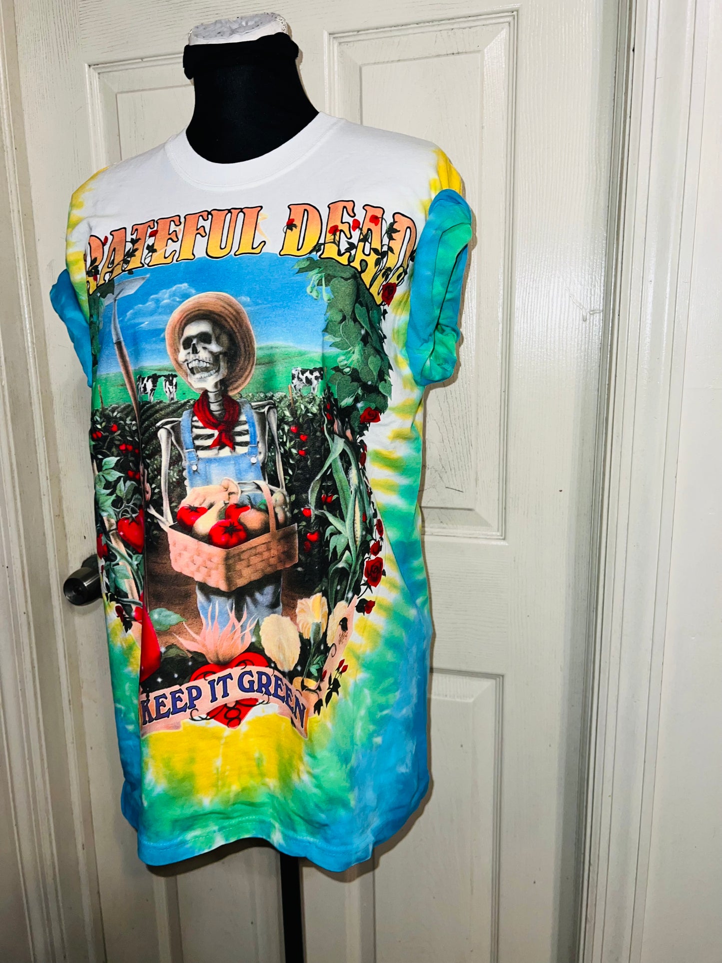 Grateful Dead Keep Green Double Sided Distressed Tee