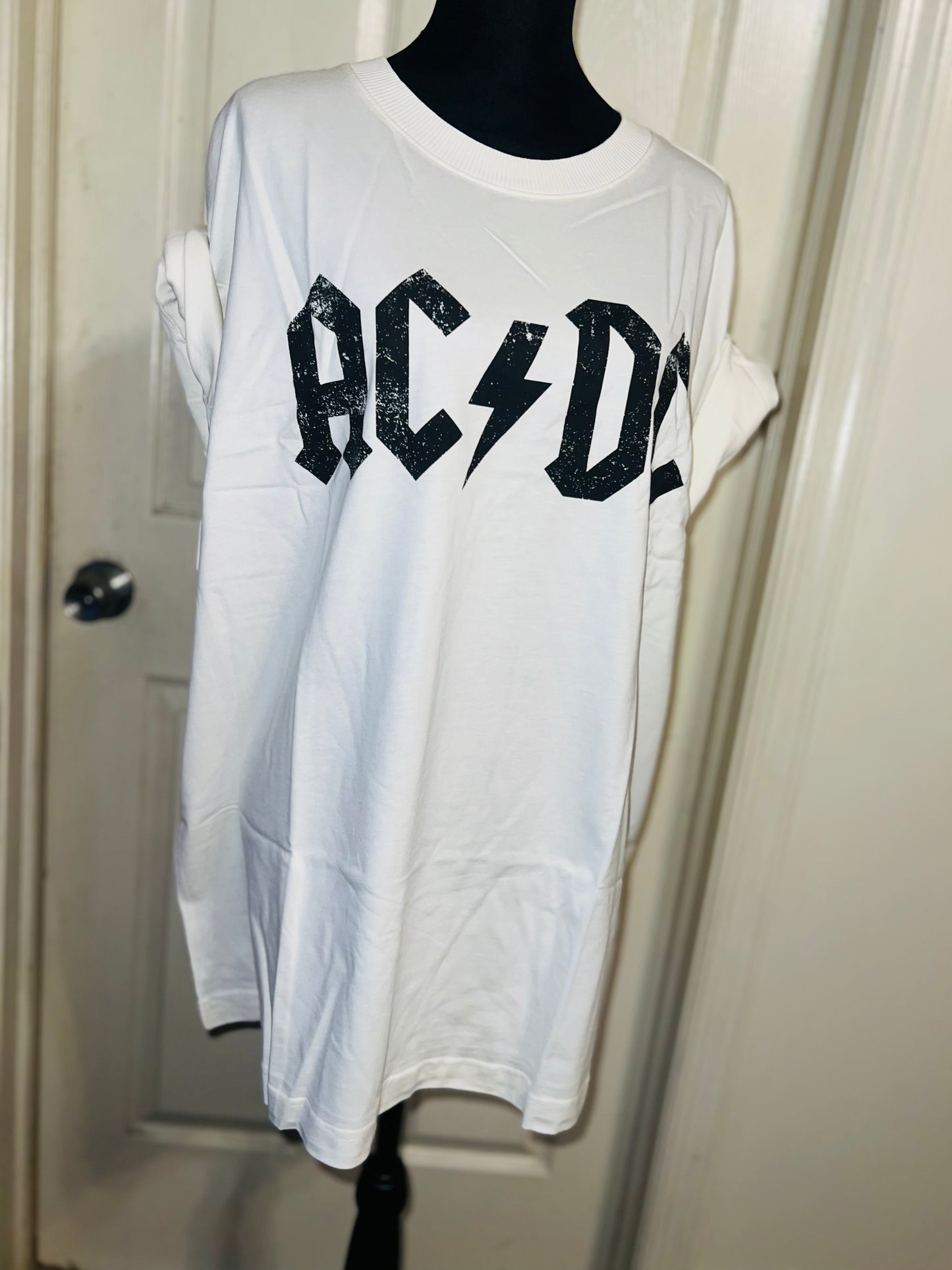 AC/DC Oversized Distressed Tee